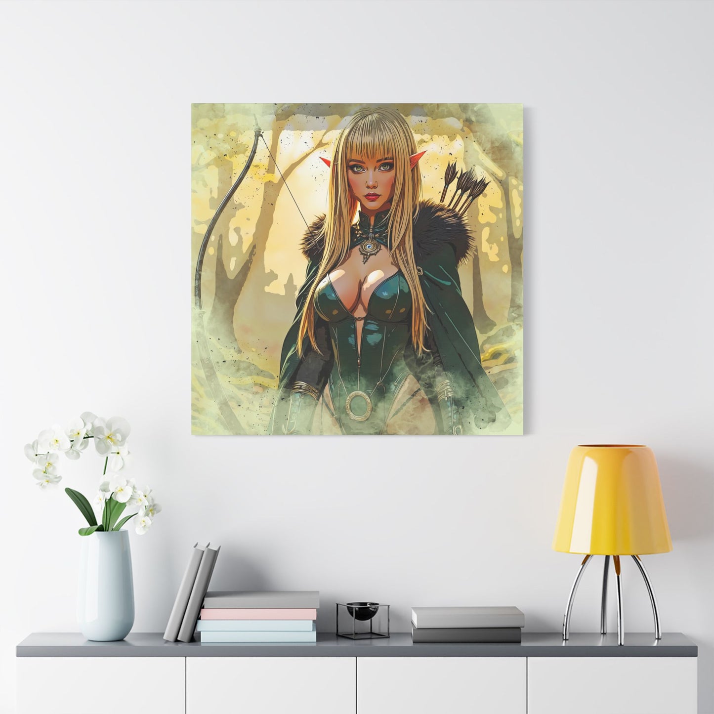 Fantasy Art Canvas Print, Elf Wall Art, Magical Artwork, Home Decor, Gift for Fantasy Lovers, Gaming Room Decoration