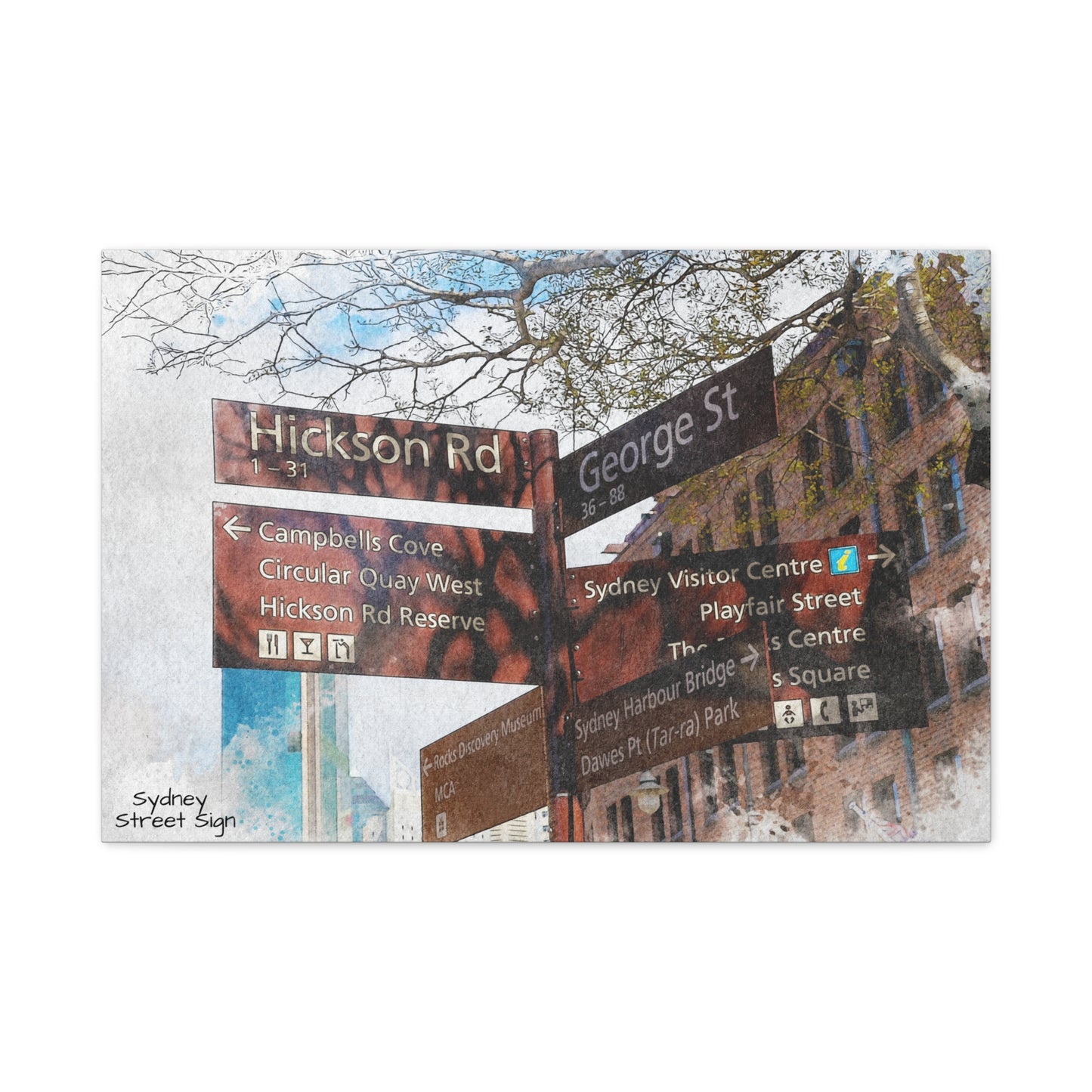 Canvas Print Inner Sydney Street Sign Art