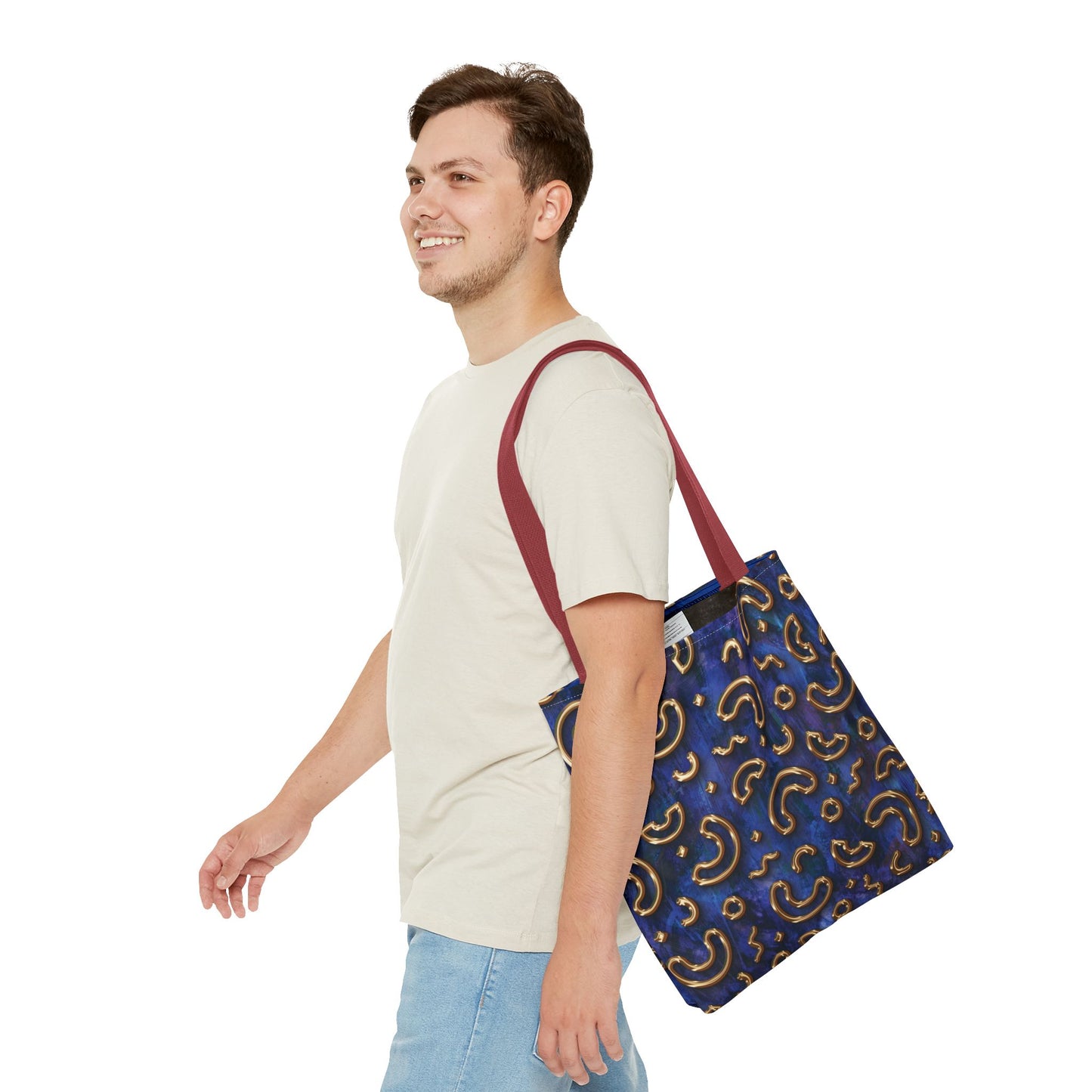Stylish Patterned Tote Bag - Fun Macaroni Design for Everyday Use