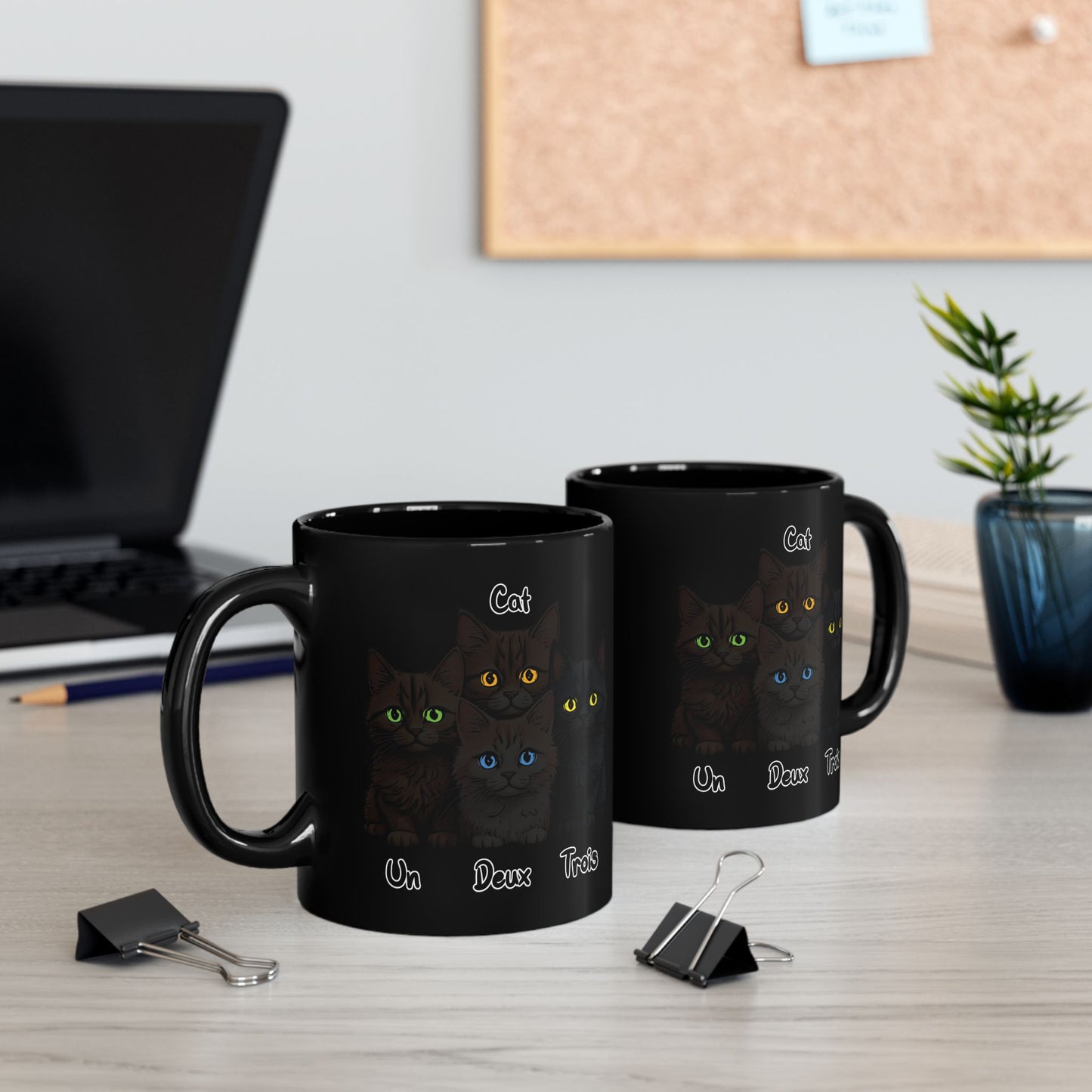 Un, Deux, Trois, Cat (Black Edition): Purrfect Counting Cuteness - Cute Black Cat Mug, Perfect Gift for Cat Lovers, Unique Coffee Cup, Pet Themed Drinkware, Gift for Cat Moms and Dads, Cat Adoption Awareness