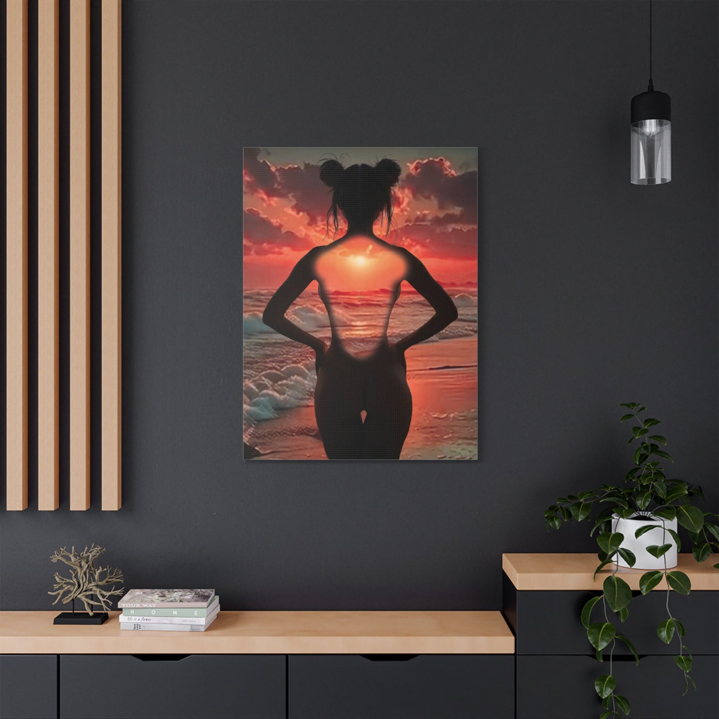 Sunset Within โ Strength That Shines Through ๐
๐ช - Sunset Silhouette Canvas Art, Modern Home Decor, Inspirational Wall Art, Unique Gift Idea, Beach Lover's Wall Hanging