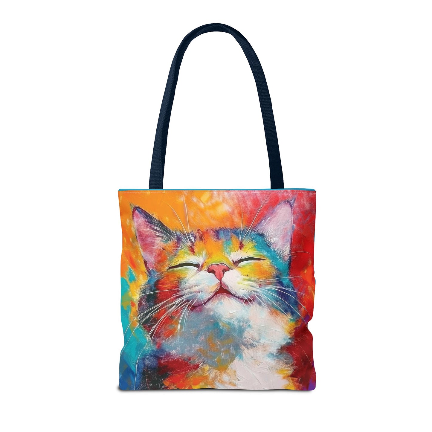 Colorful Cat Tote Bag: Pawsitive Vibes