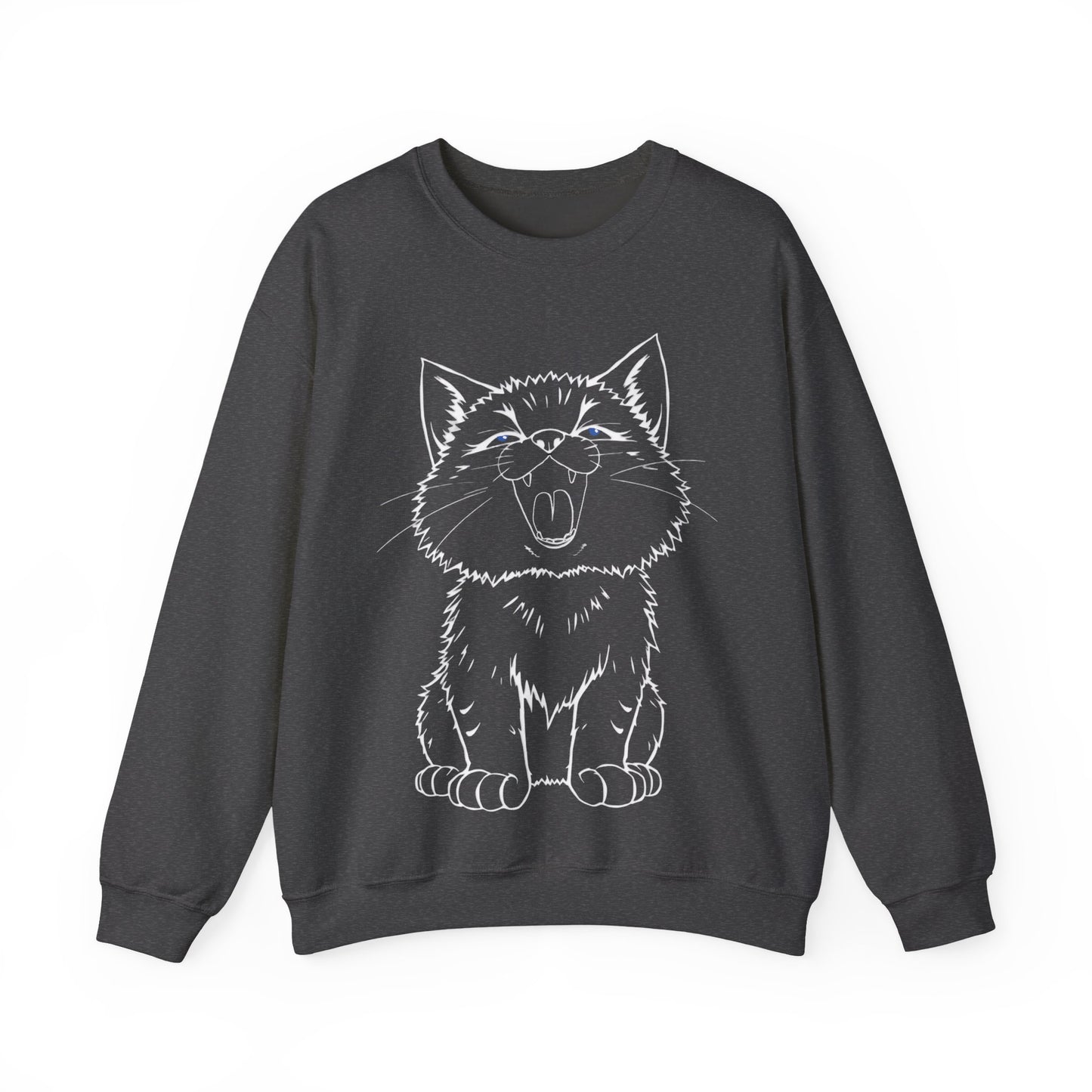 Cute Anime Cat Sweatshirt, Cozy Unisex Crewneck, Kawaii Sweatshirt, Gift for Cat Lovers, Comfortable Casual Fashion