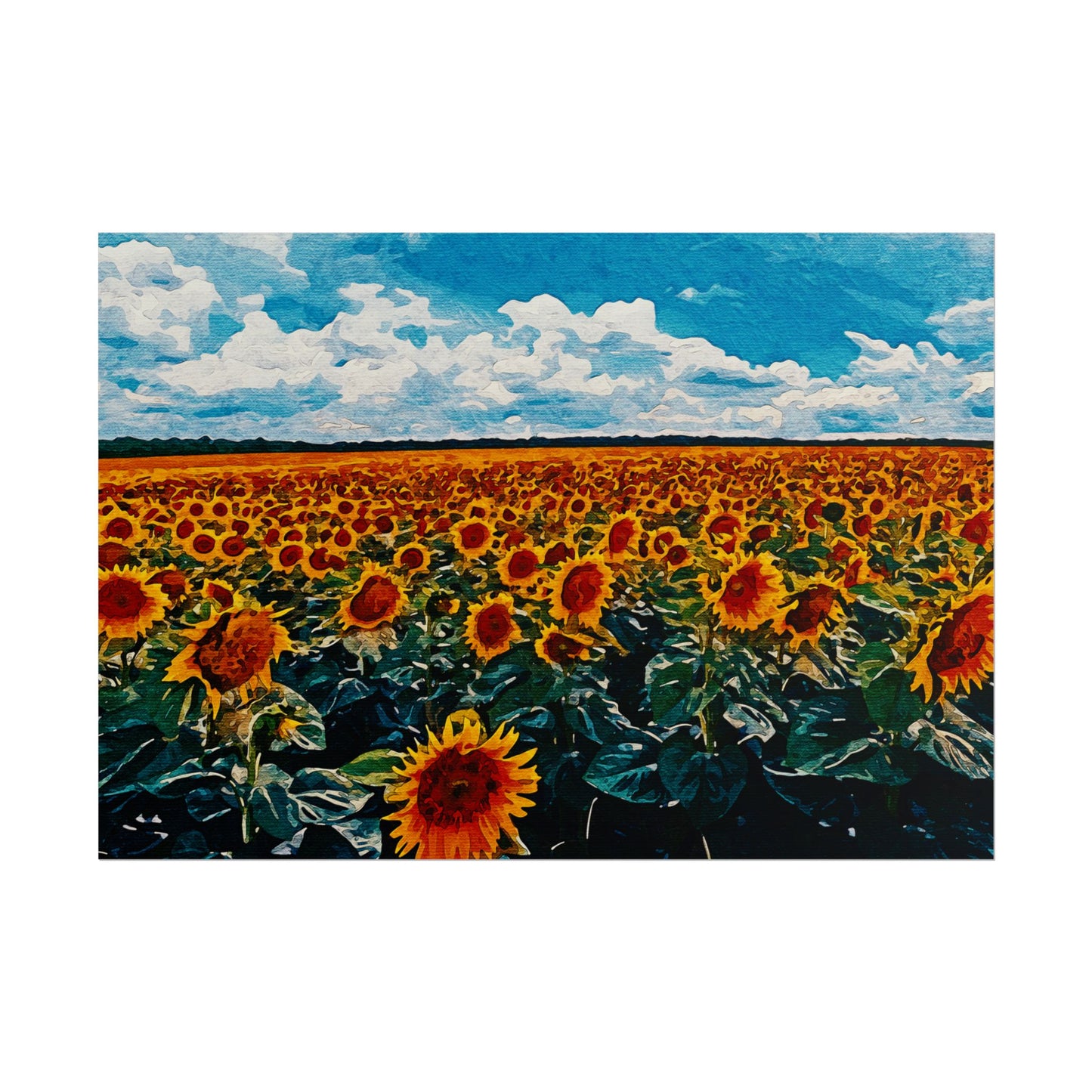 Sunflower Field Rolled Poster - Vibrant Nature Wall Art Decor