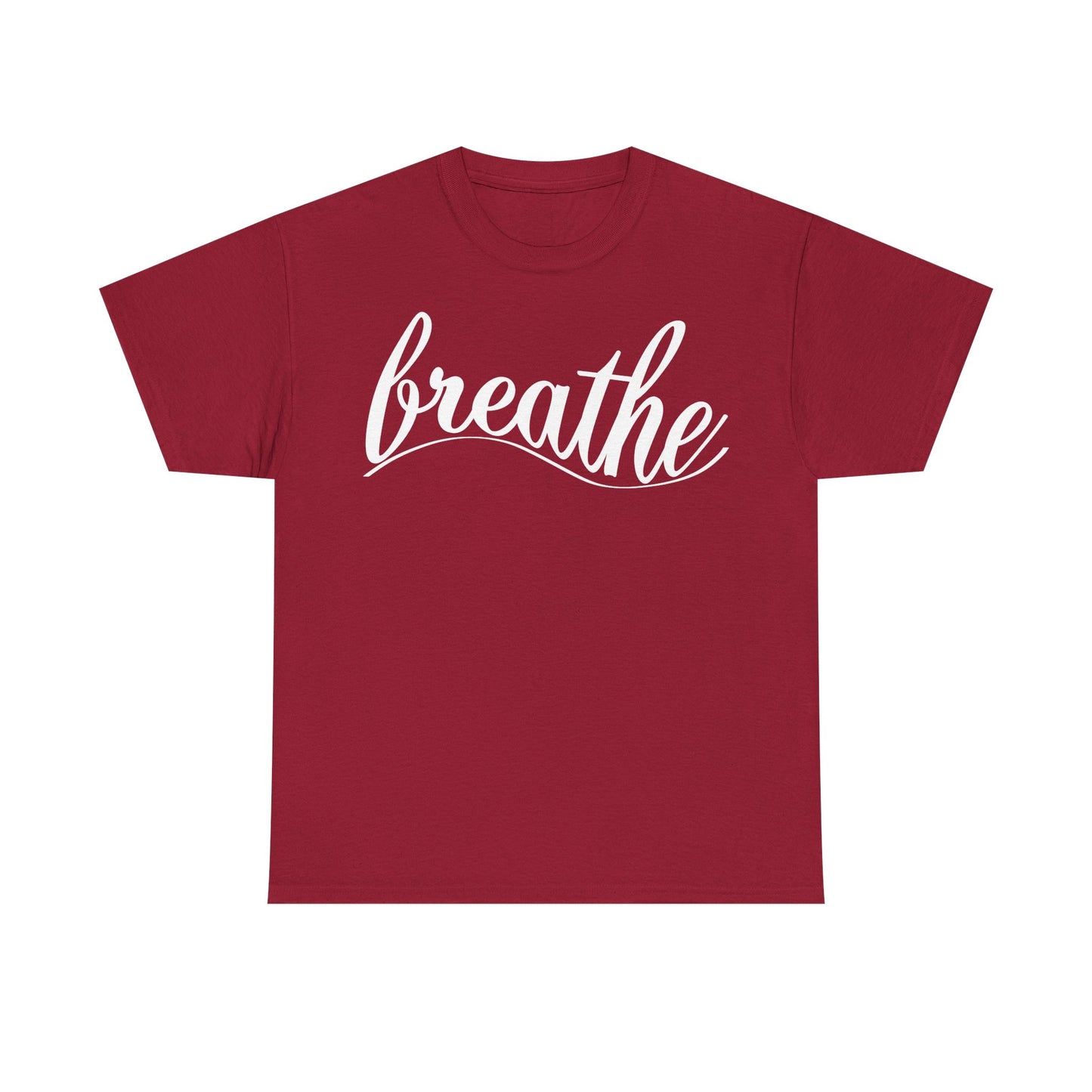 Unisex Heavy Cotton Tee - 'Breathe' Motivational Relaxation Shirt