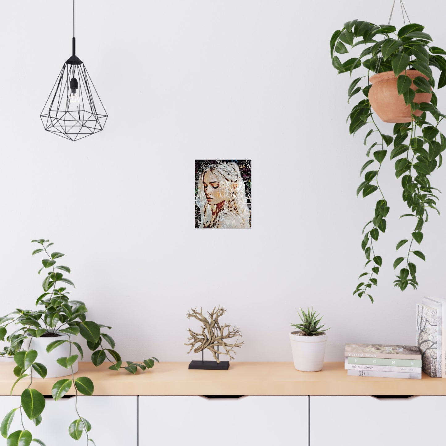 "Urban Dreams: Street Art Portrait of Hope and Beauty Emerging from City's Creative Soul" - Artistic Matte Poster for Home Decor, Aesthetic Wall Art, Gift for Her, Trendy Room Decoration, Stylish Artwork