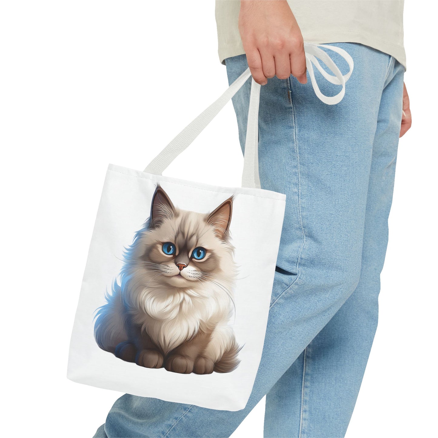 Ragdoll Cuteness Cat Illustration Tote Bag - Perfect for Pet Lovers