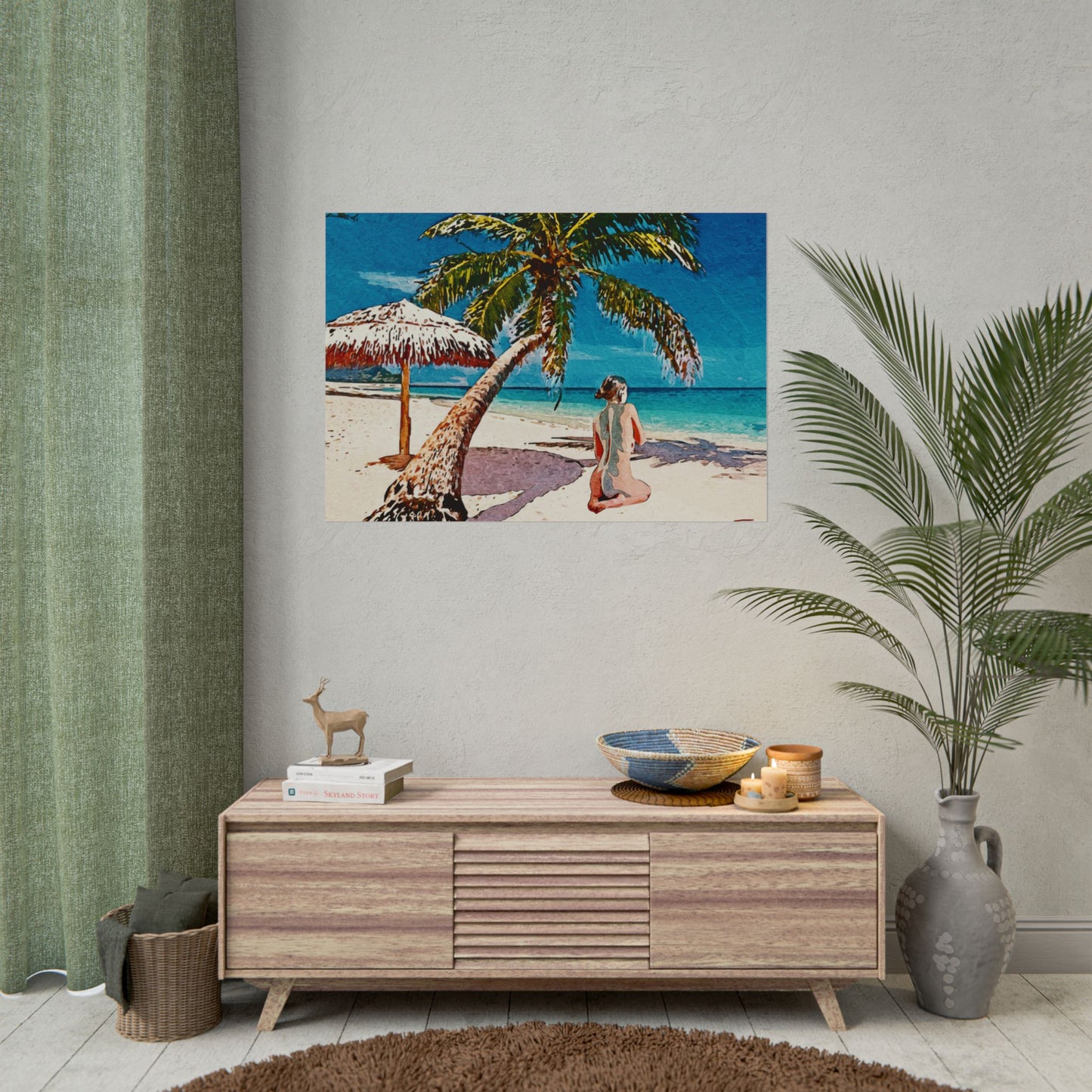 Tropical Beach Rolled Poster - Relaxing Seaside Art for Home Decor