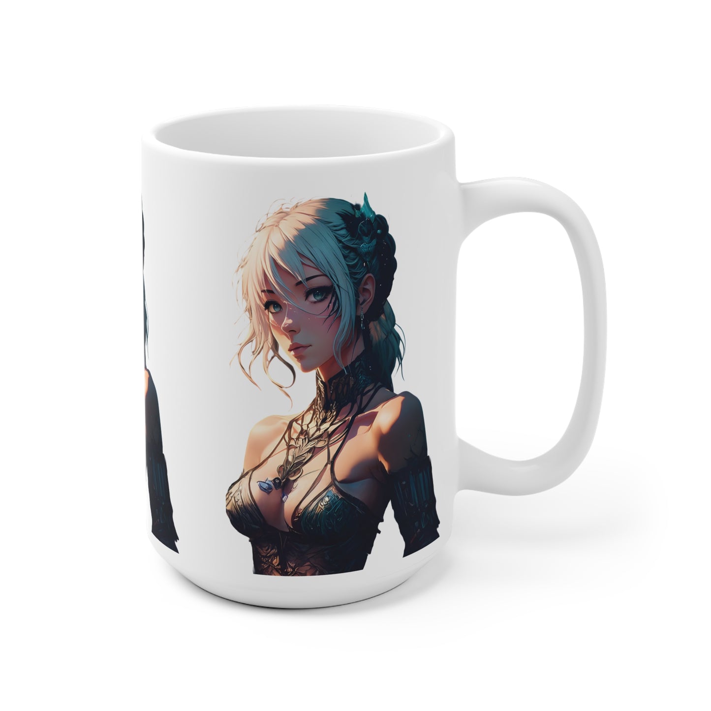 Anime / Manga-Inspired Ceramic Mug, Cat Girl Coffee Cup, Gift for Anime Lovers, Manga Mug, Unique Kawaii Drinkware
