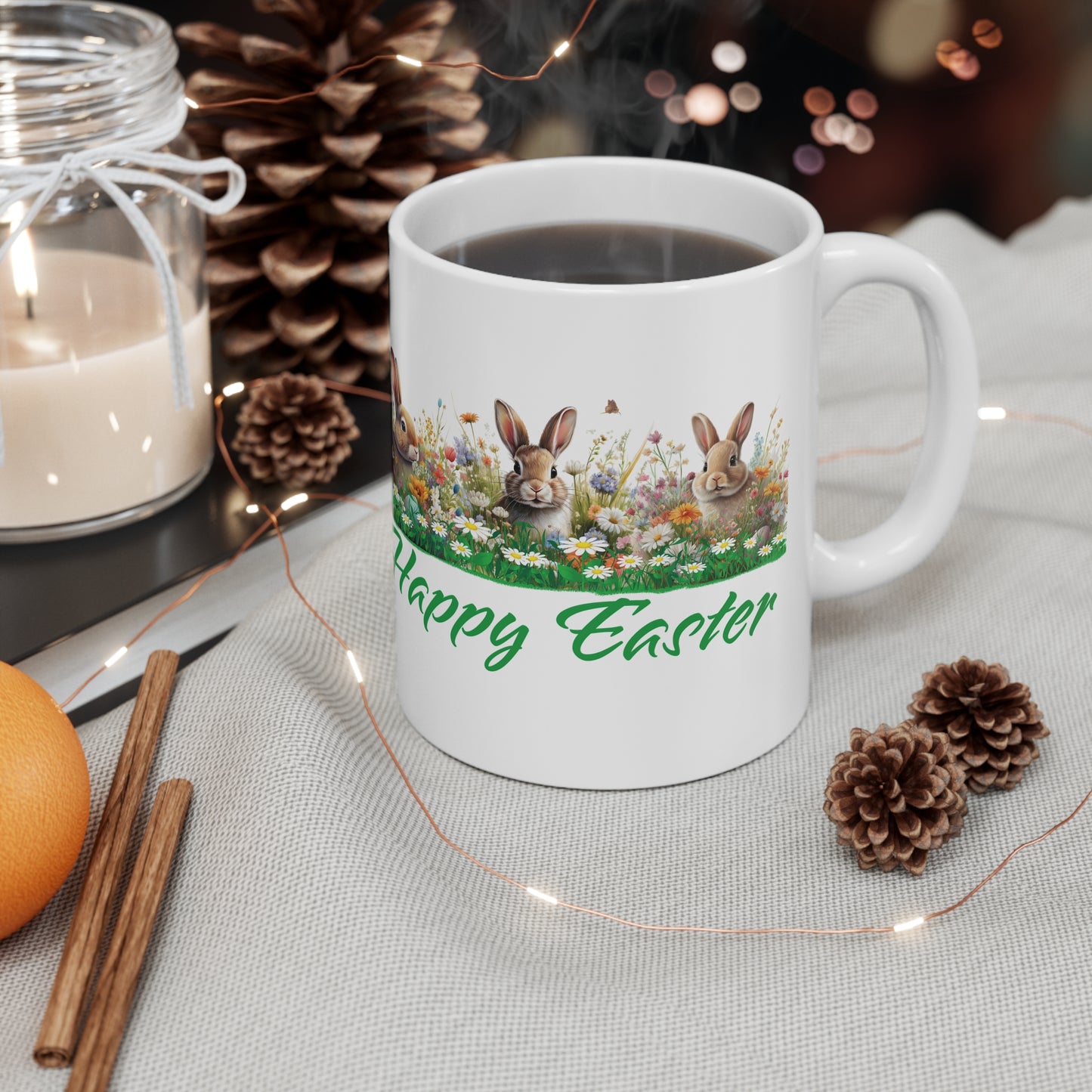 Mug - Happy Easter 2025 Ceramic Coffee Cup 11oz/15oz
