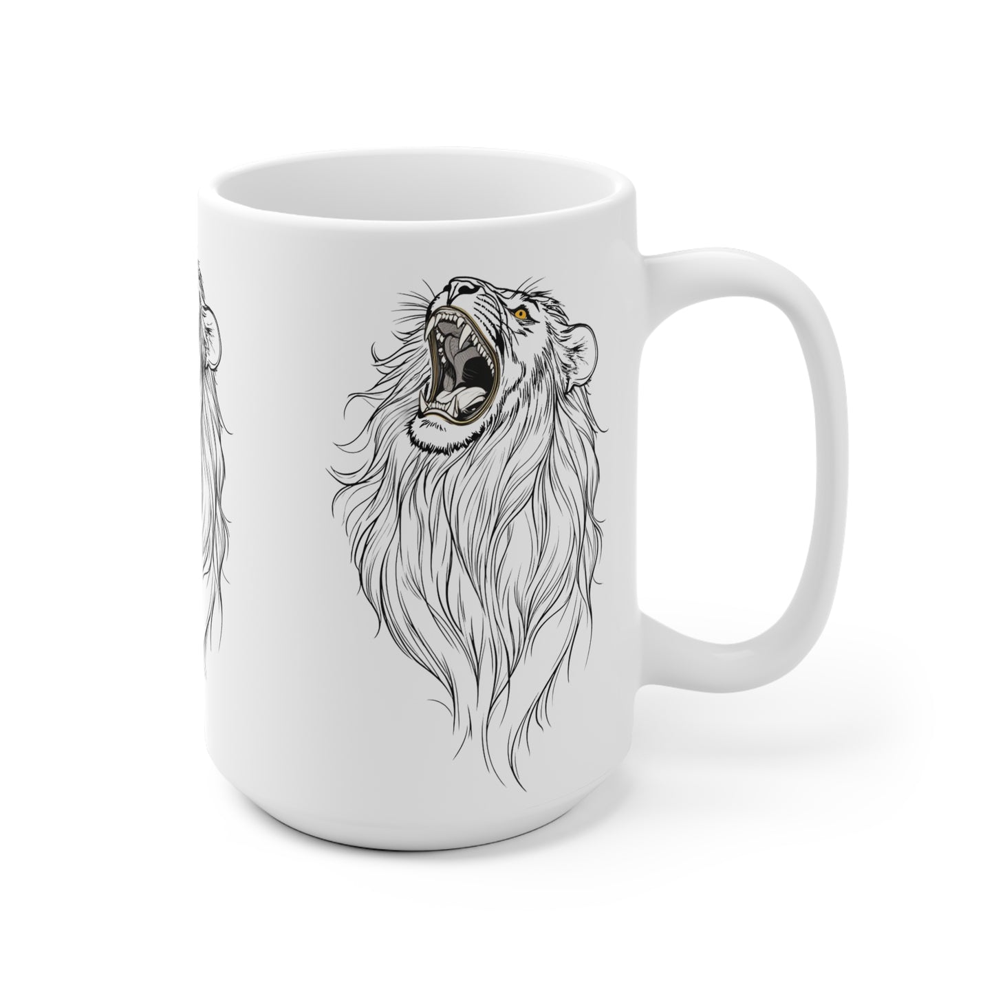 Roaring Lion Ceramic Mug - Bold Coffee Cup for Animal Lovers, Perfect Gift for Birthdays, Home Decor, Tea Time