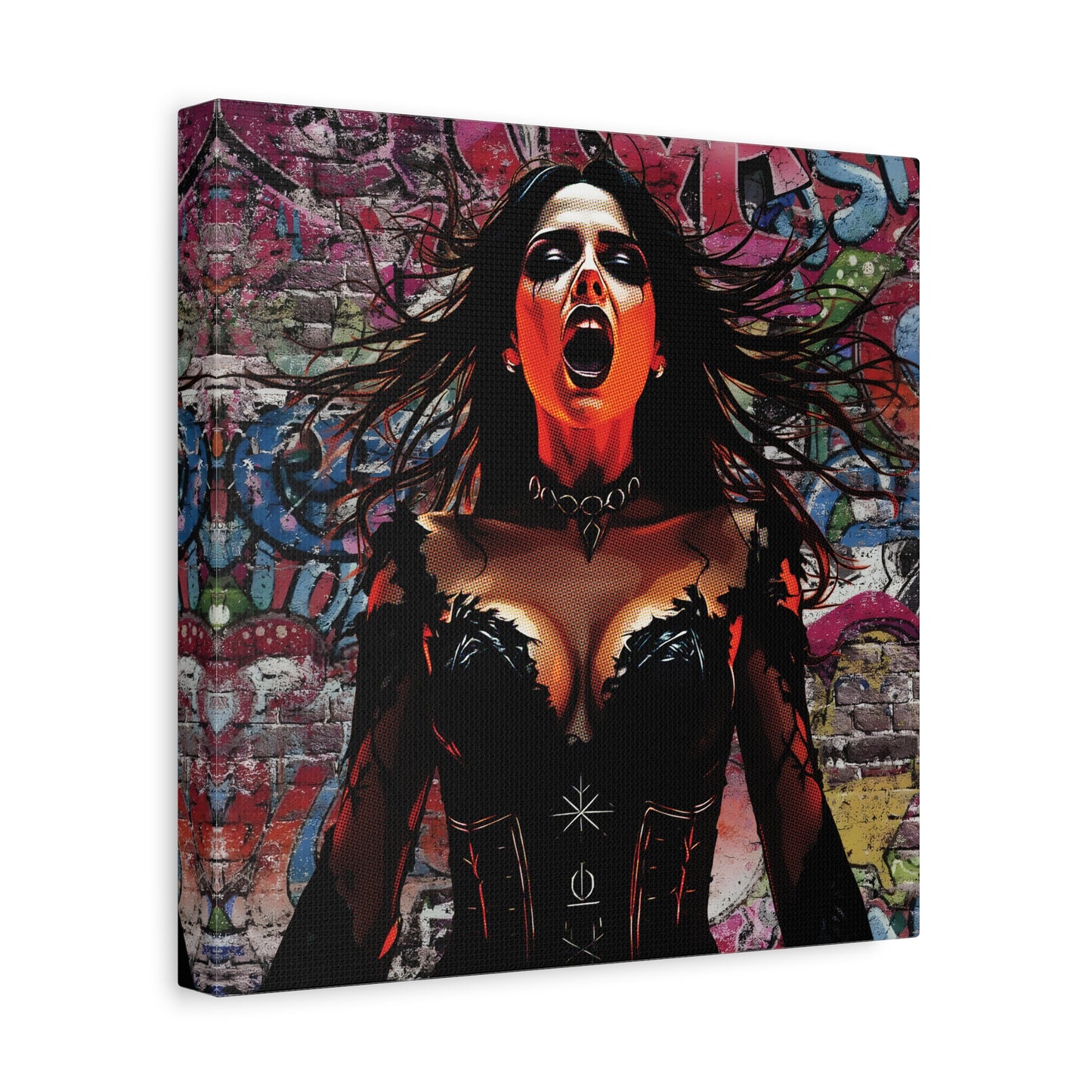 - Gothic Wall Art Canvas, Stretched Canvas Print, Dark Artwork for Home Decor, Unique Gift for Halloween, Stylish Living Room Decor