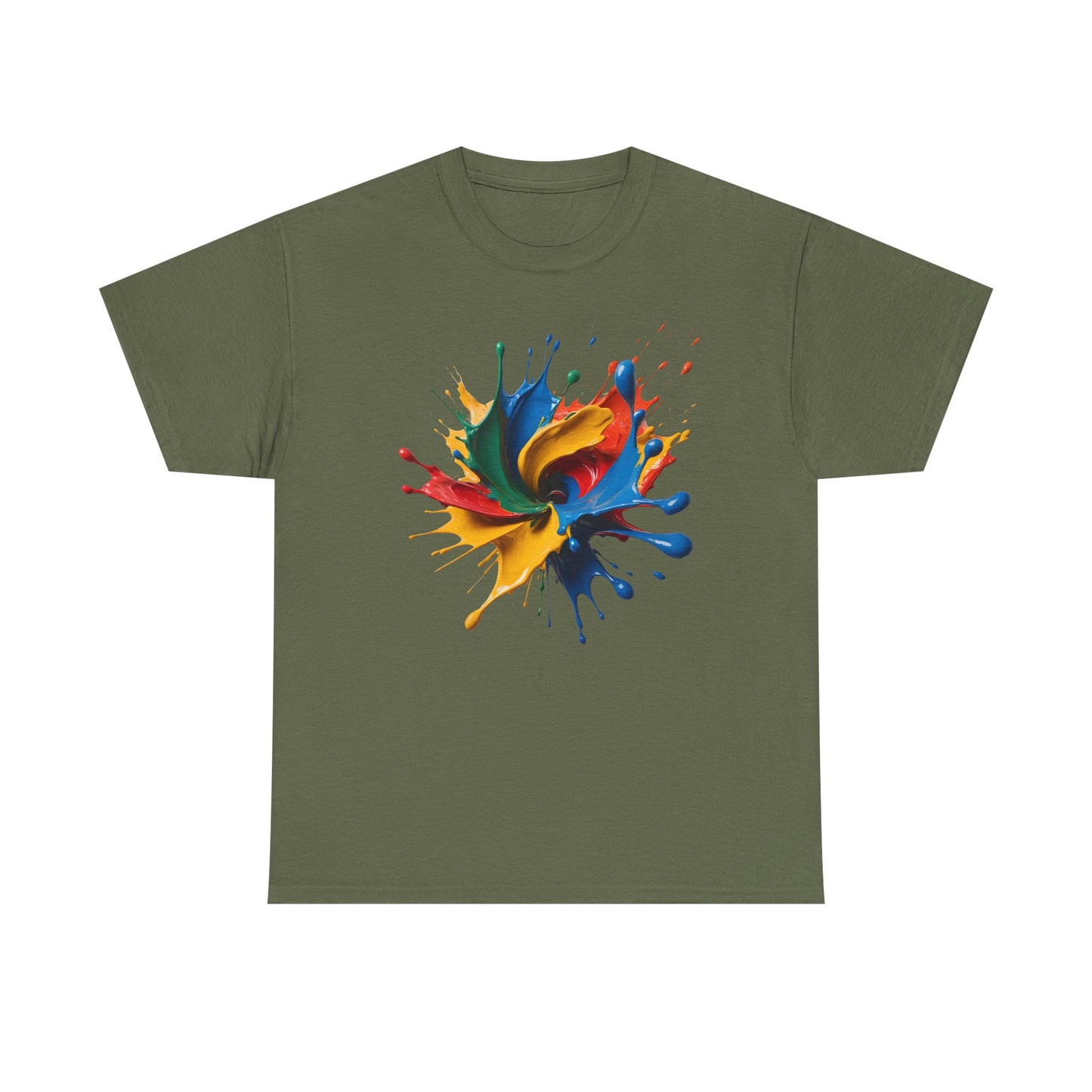 "Oops!" Color Splash Energy – Wear the Art, Feel the Vibe - Colorful Splash Art Unisex Heavy Cotton Tee | Vibrant Graphic T-Shirt, Casual Wear, Gift for Art Lovers, Color Run, Festival Outfit