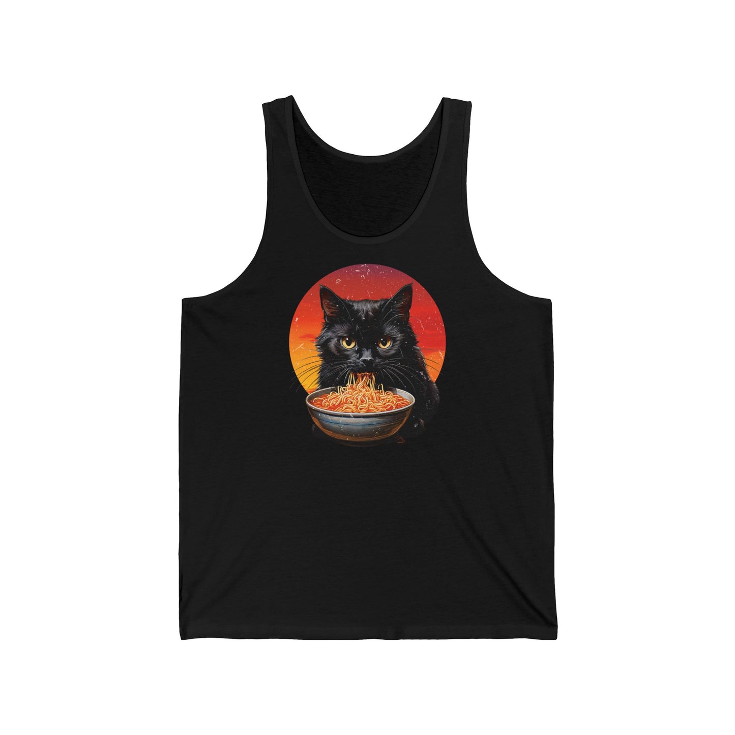 Ramen Cat - Whimsical Cat Ramen Unisex Jersey Tank Top