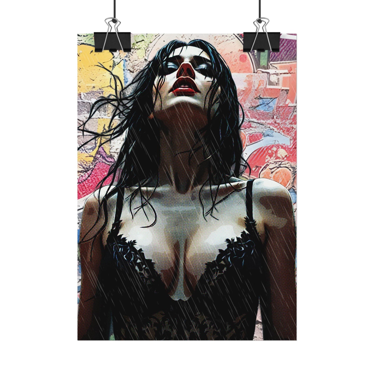 Rise Through the Storm: A Bold Expression of Strength, Passion, and Resilience in the Rain - Bold Art Rolled Posters, Wall Decor, Unique Gift, Home Aesthetic, Modern Art Print, Gallery Wall, Bedroom Decor
