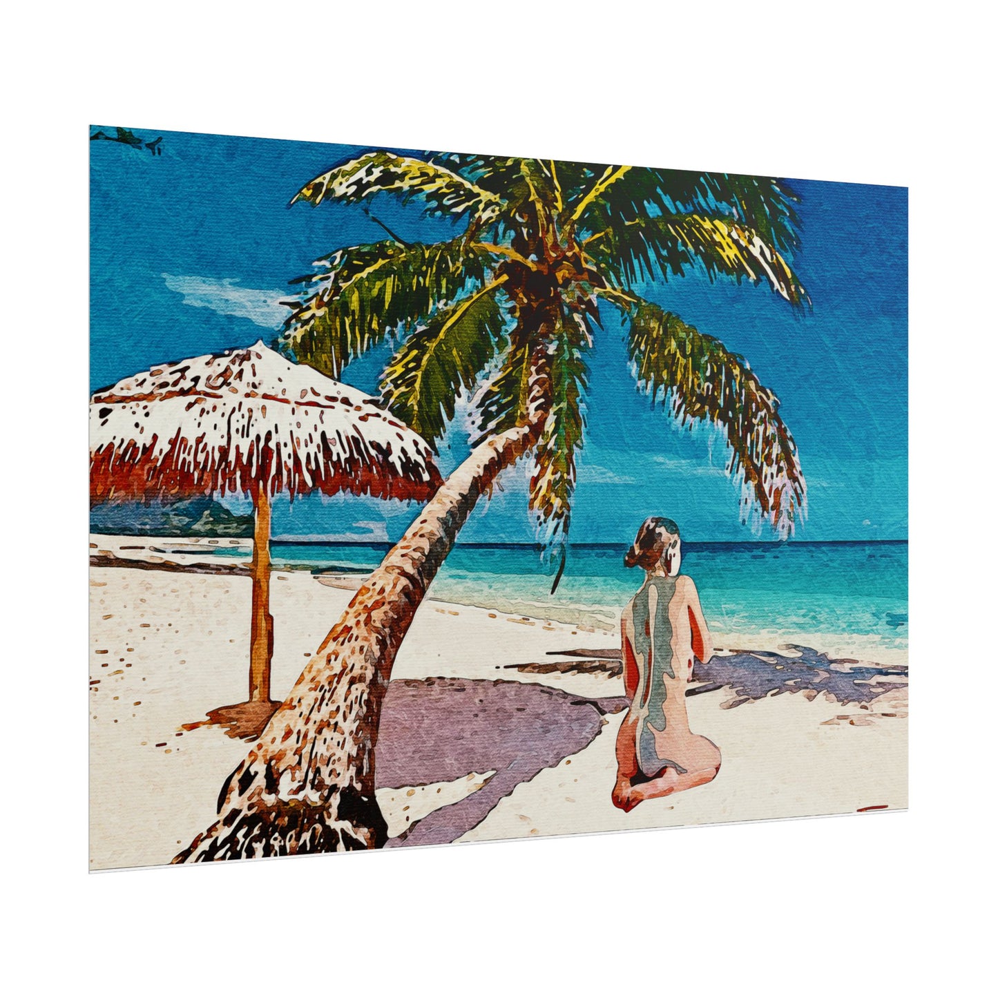 Tropical Beach Rolled Poster - Relaxing Seaside Art for Home Decor