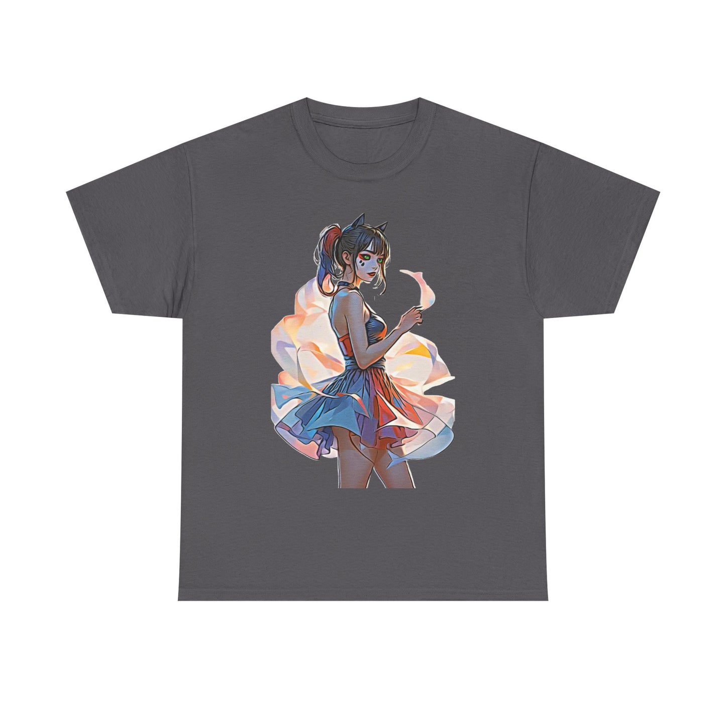 ✨Moonlit Grace: Anime Catgirl Aura for Casual Wear, Posters, Mugs and much more. - Artistic Cat Lady Tee, Cool Graphic Shirt for Animal Lovers, Ideal Gift for Birthdays & Cat Lovers, Casual Wear, Unisex Cotton Tee