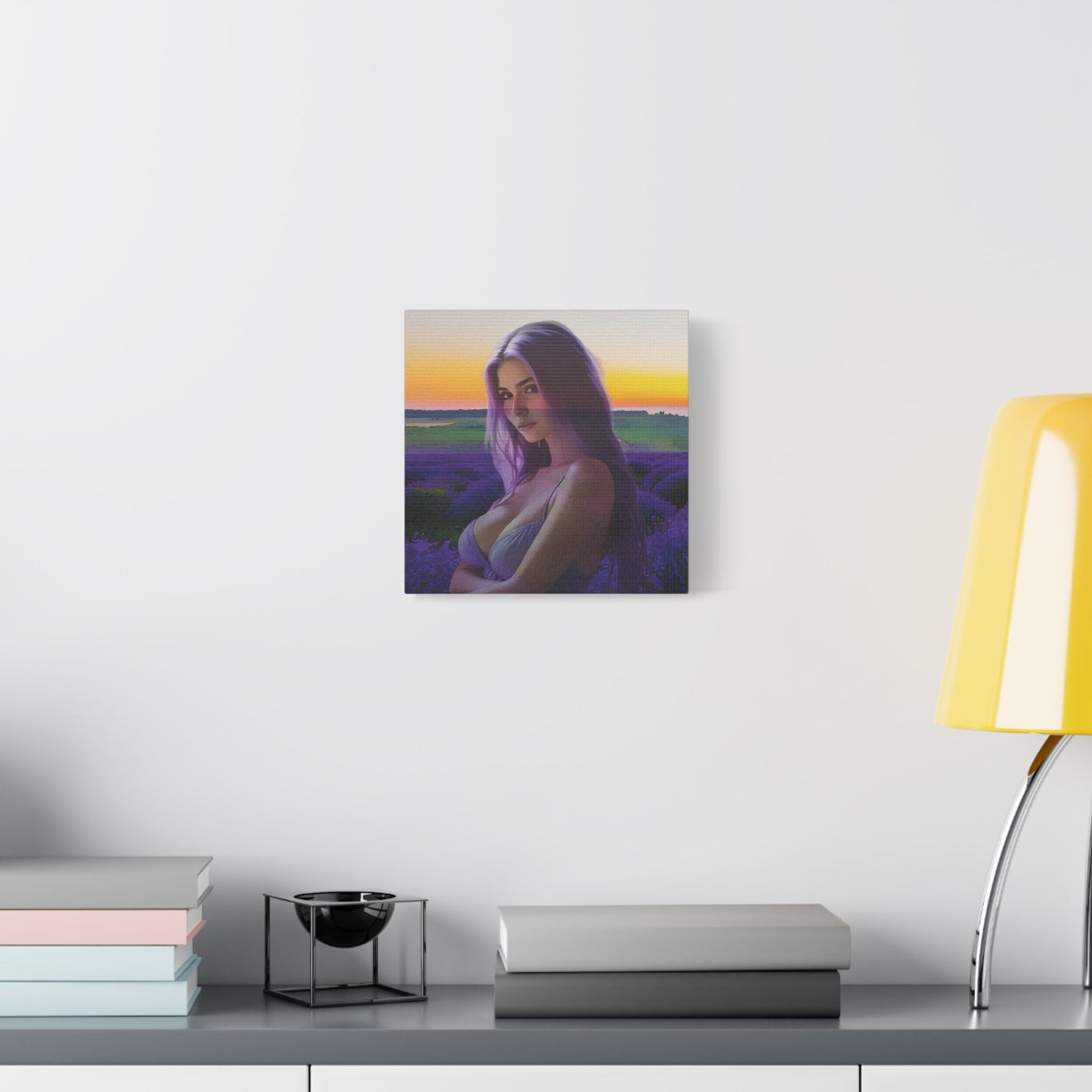 "Beautiful Lavender" – Dreamy Sunset Muse in Lavender Field Canvas Art