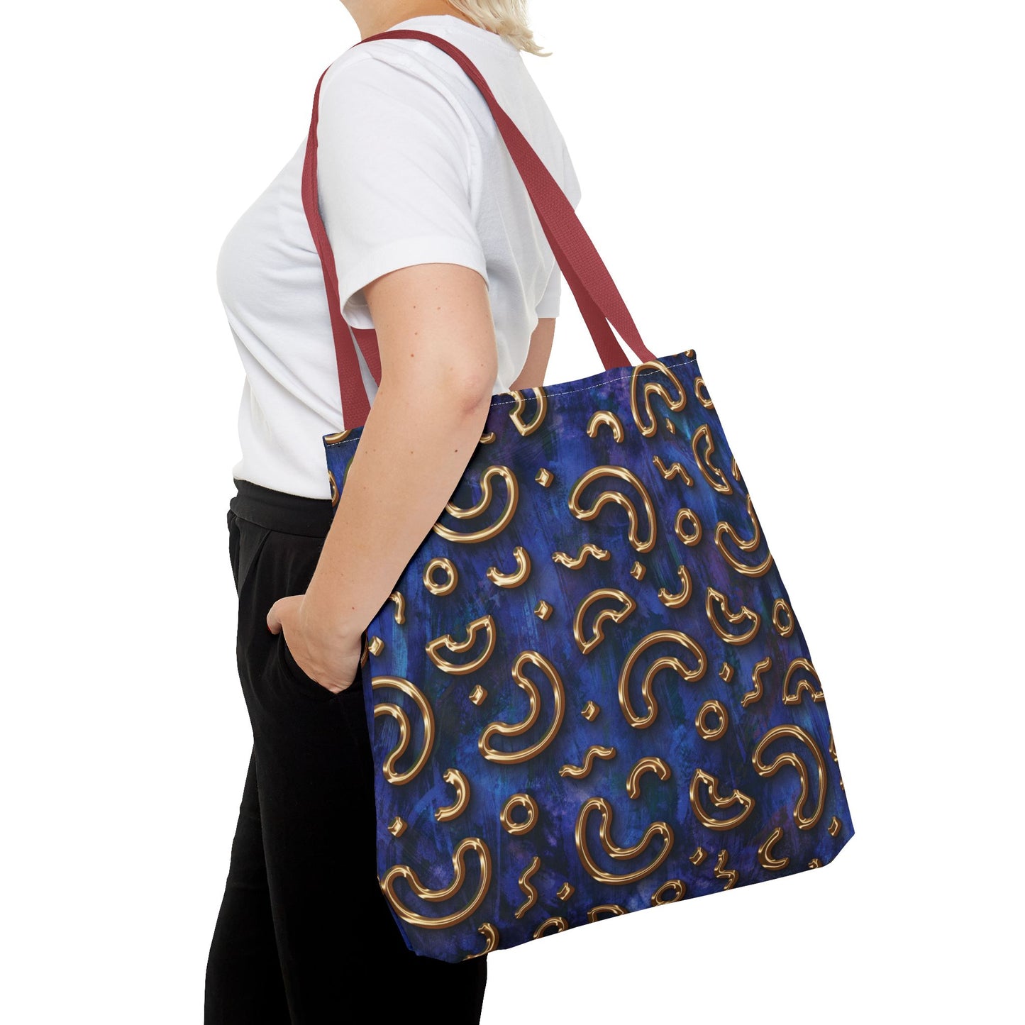 Stylish Patterned Tote Bag - Fun Macaroni Design for Everyday Use