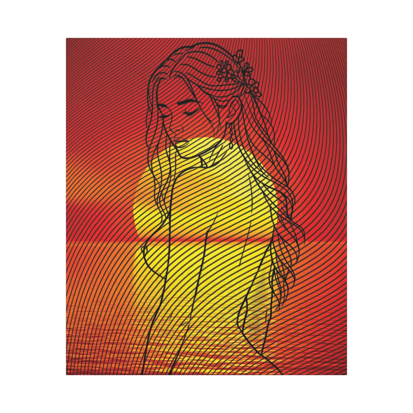 Sunset Vibe Canvas Art Wraps, Bohemian Home Decor, Wall Art for Bedroom, Living Room, Gift for Art Lovers, 1.6" Art Piece