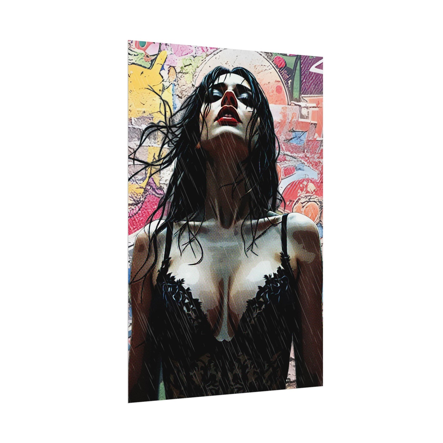 Rise Through the Storm: A Bold Expression of Strength, Passion, and Resilience in the Rain - Bold Art Rolled Posters, Wall Decor, Unique Gift, Home Aesthetic, Modern Art Print, Gallery Wall, Bedroom Decor