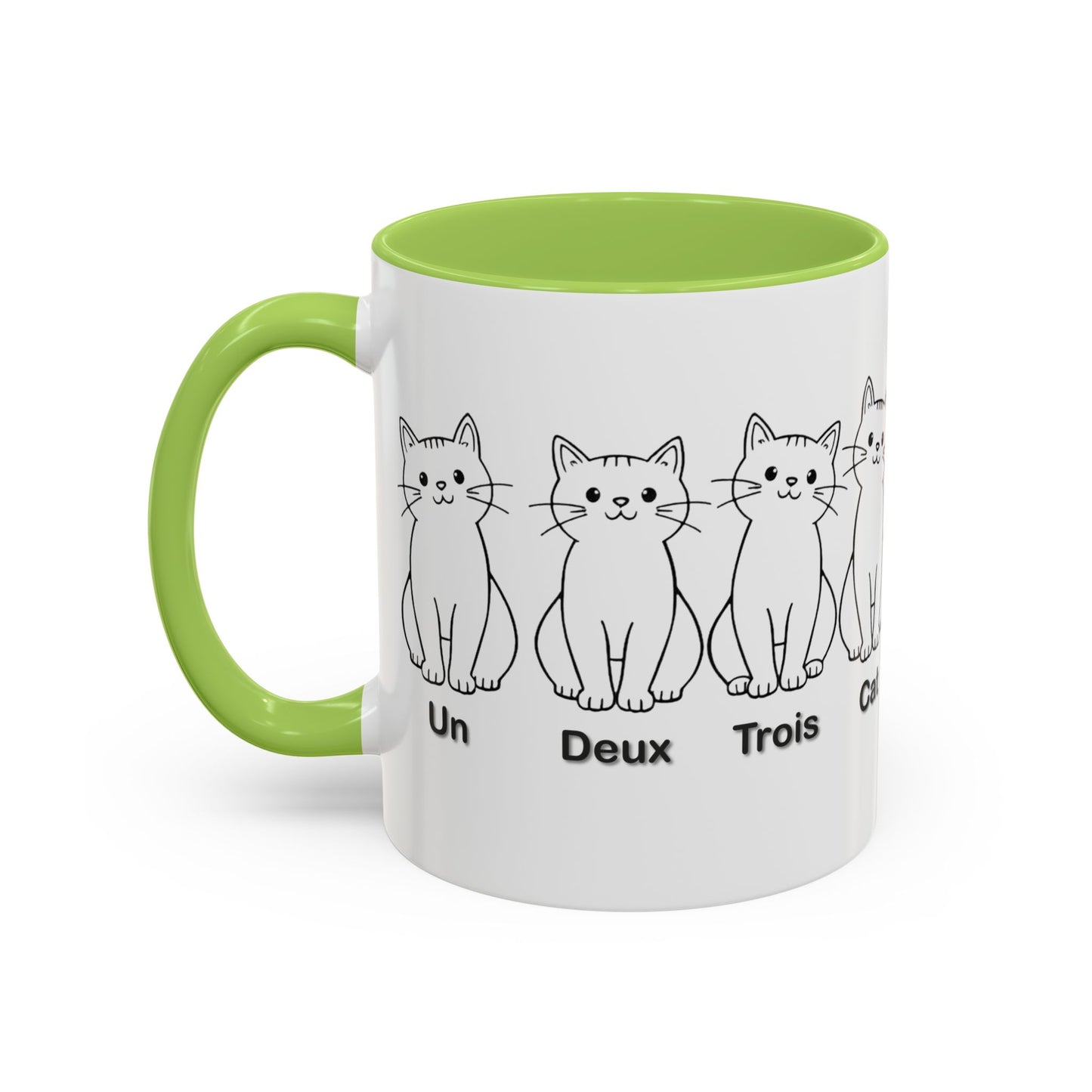 Cute Cat Accent Coffee Mug - Perfect for Cat Lovers "Un Deux Trois Cat"