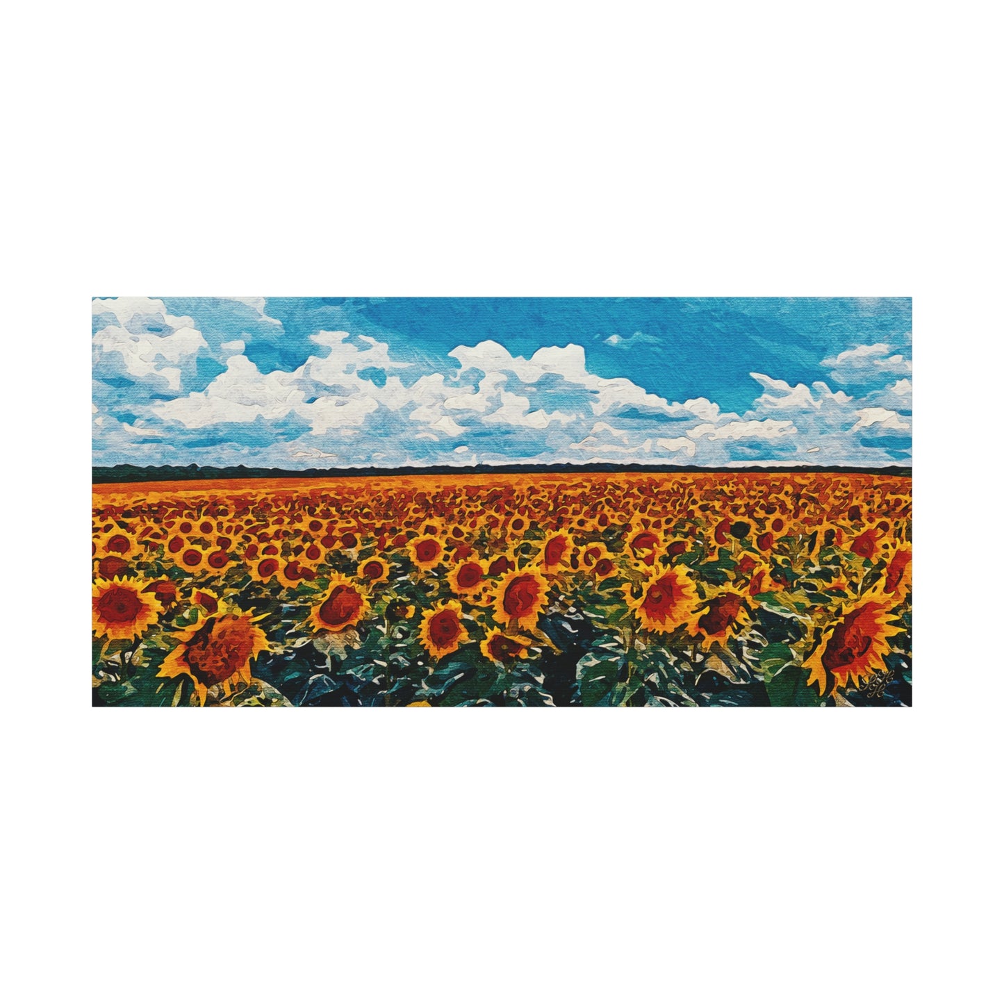 'Vibrant Sunflower Field' Canvas Print Wall Art
