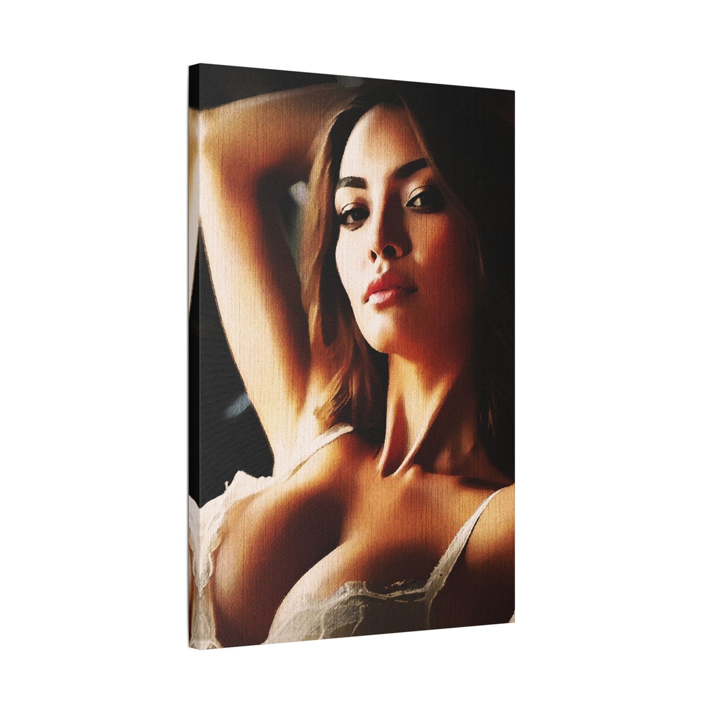 Empowered Allure – Striking Portrait of Confidence and Timeless Feminine Grace in Art - Elegant Satin Canvas Art Print, Modern Home Decor, Wall Art for Living Room, Bedroom Aesthetic, Unique Gift Idea