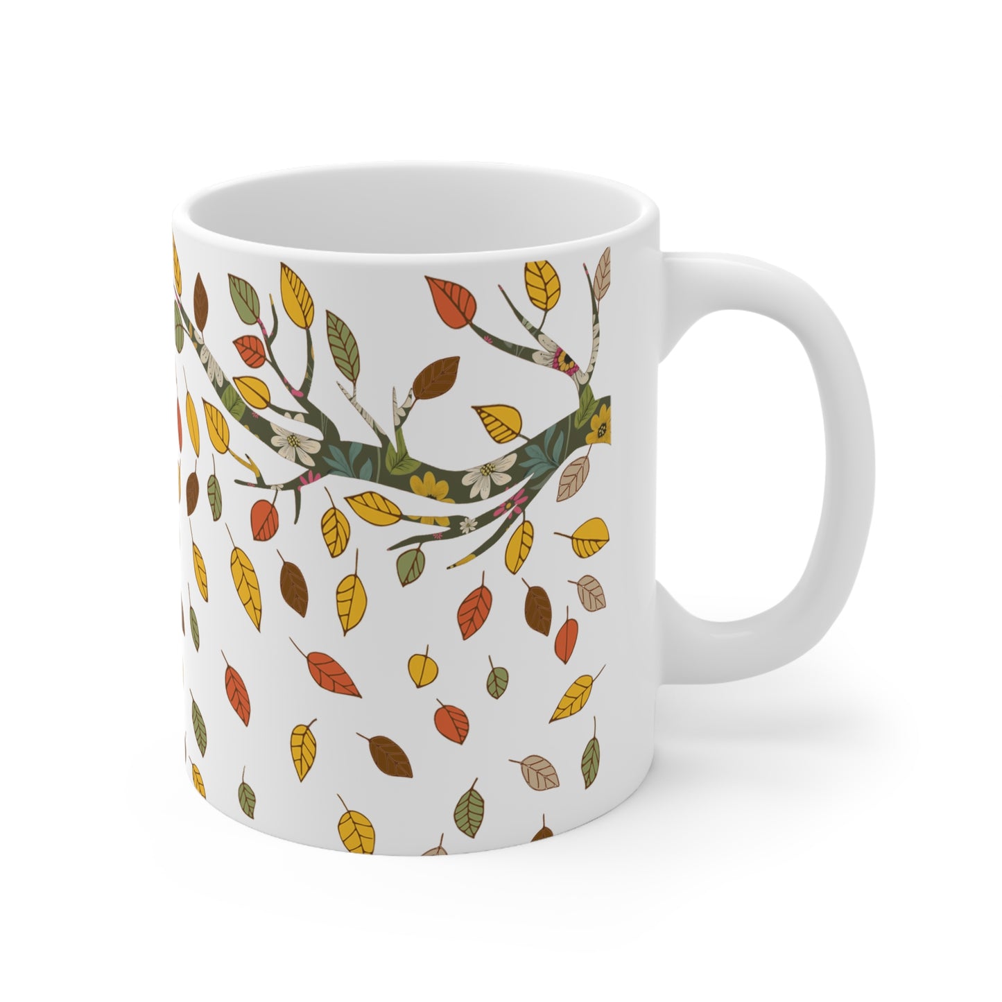 Mug - Autumn Fall Leaves Ceramic Coffee Cups, 11oz, 15oz