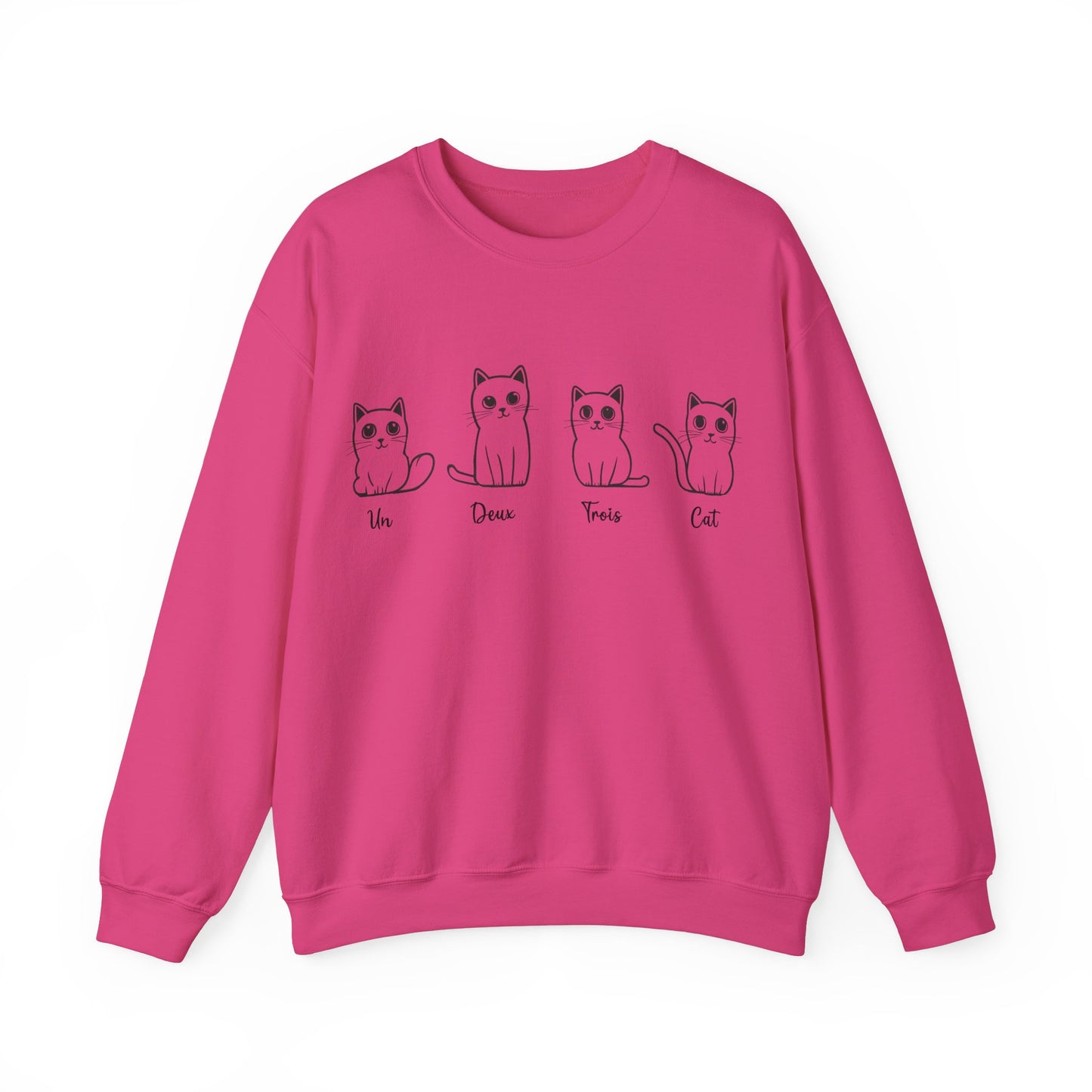 Cat Lovers Sweatshirt - Un Deux Trois Cat - Unisex Heavy Blend Crewneck