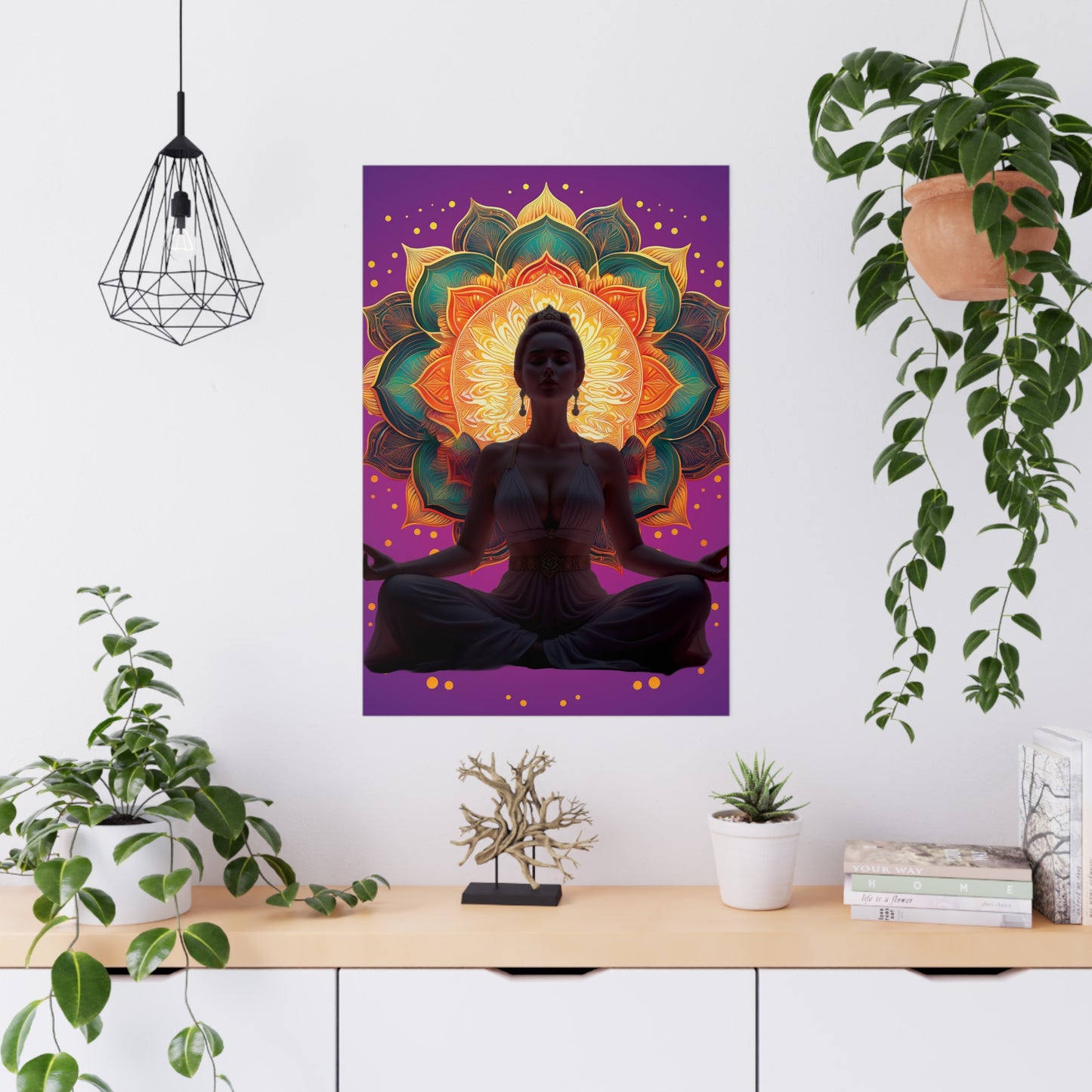 Meditation Wall Art, Spiritual Poster, Yoga Decor, Mindfulness Gift, Home Decor, Bohemian Artwork