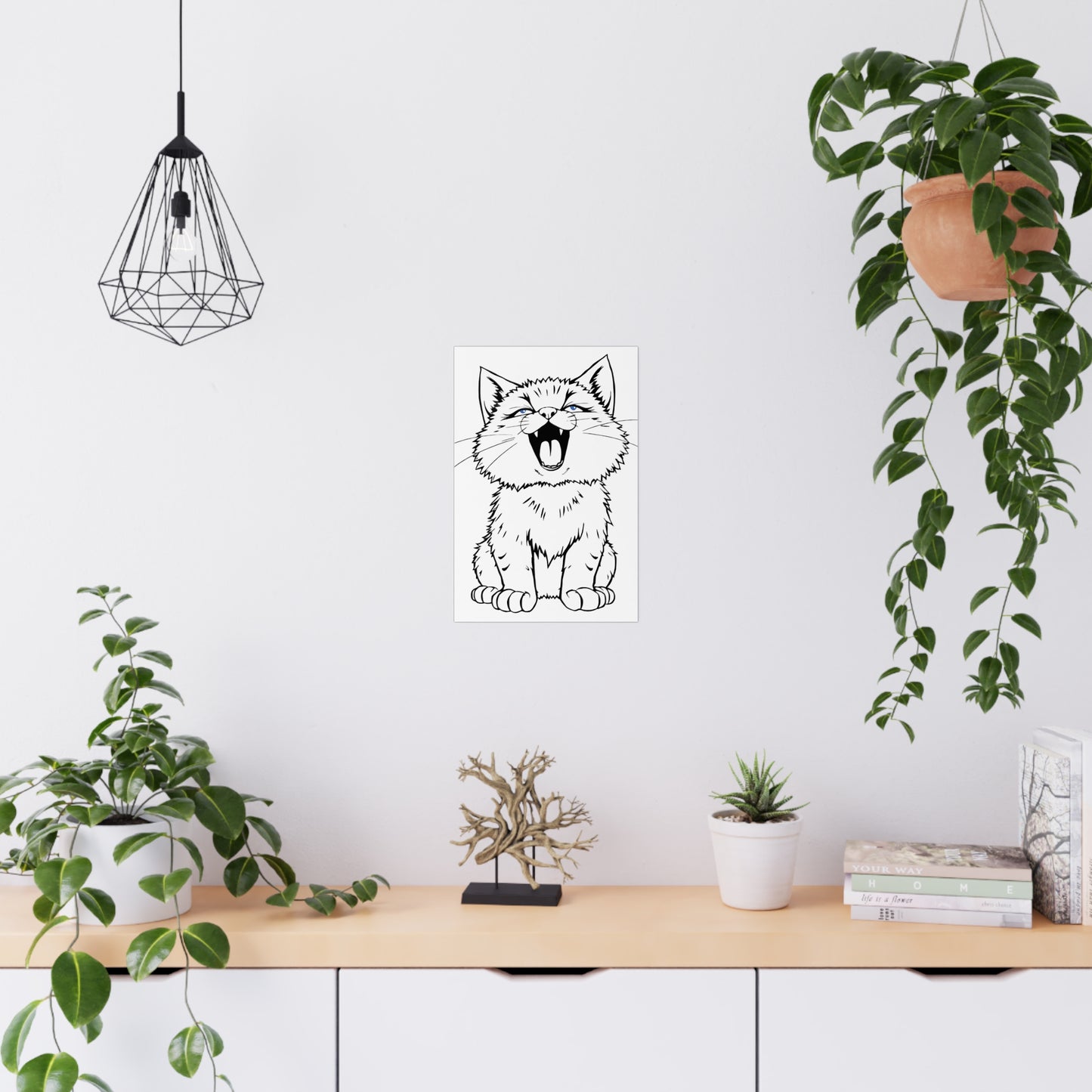 Playful Cat Matte Poster, Cat Lover Decor, Cute Wall Art, Kids Room Wall Art, Gift for Cat Owners, Funny Pet Prints