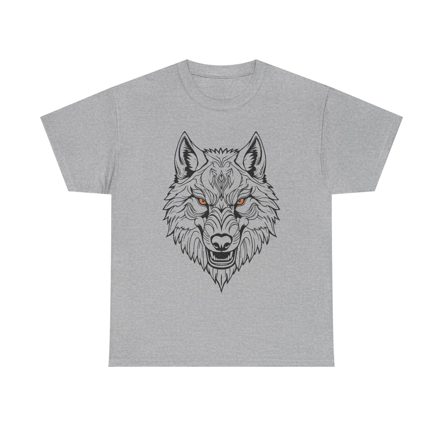 Fenrir Wolf Graphic Tee, Heavy Cotton Tee, Unisex Shirt, Animal Lover Gift, Graphic T-Shirt, Nature Inspired Apparel