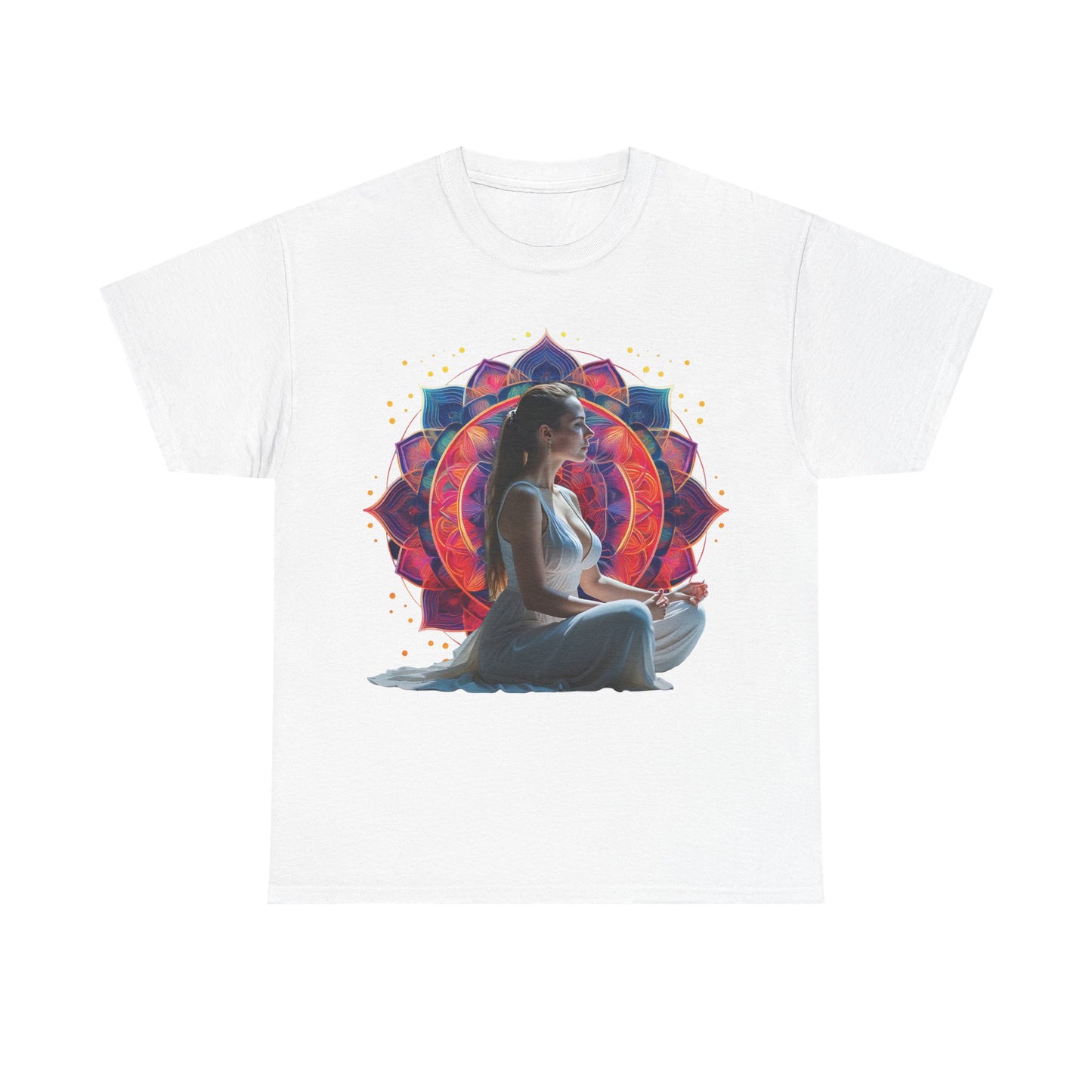 Meditation Vibe Unisex Heavy Cotton Tee - Mindfulness Shirt, Yoga Apparel, Spiritual Gift, Chakra Design, Zen Fashion