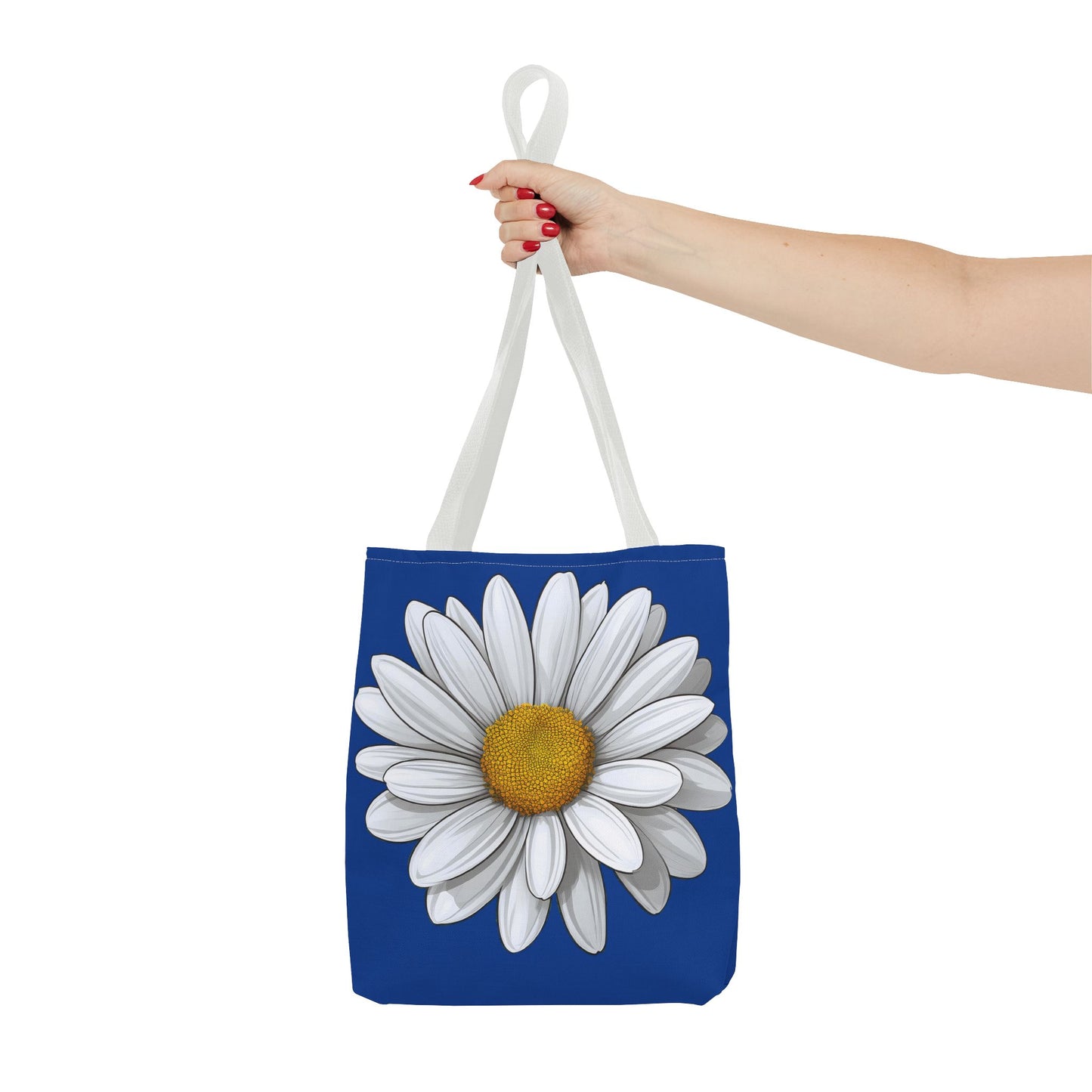 Daisy Tote Bag - White Floral Design Summer Fashion Accessory