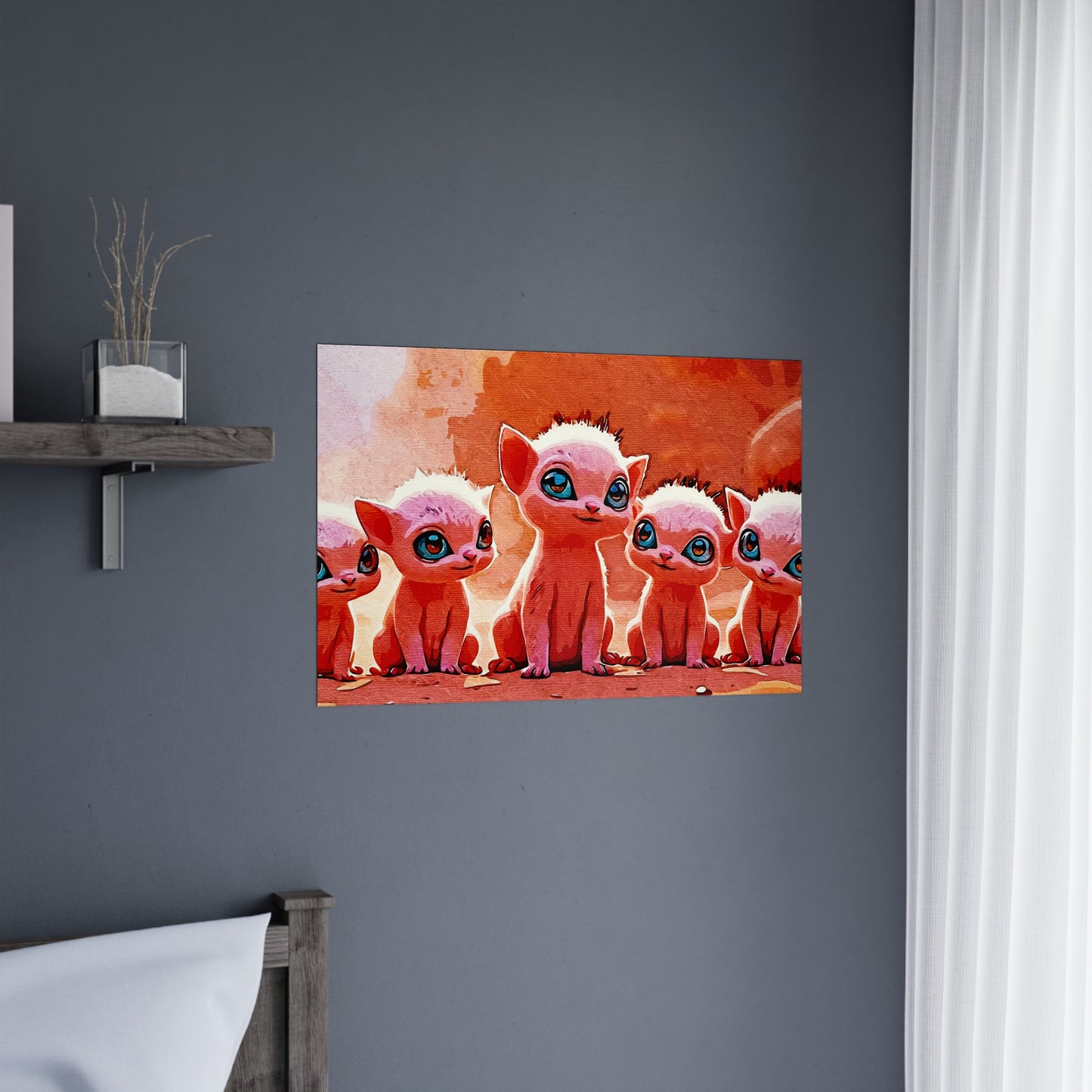 Whiskers of Wonder – Adorable Fantasy Anime Cat Clan Bringing Joy to Walls & Imaginations - Whimsical Cat Matte Posters, Art Print, Home Decor, Cute Wall Art, Gift for Cat Lovers, Nursery Print