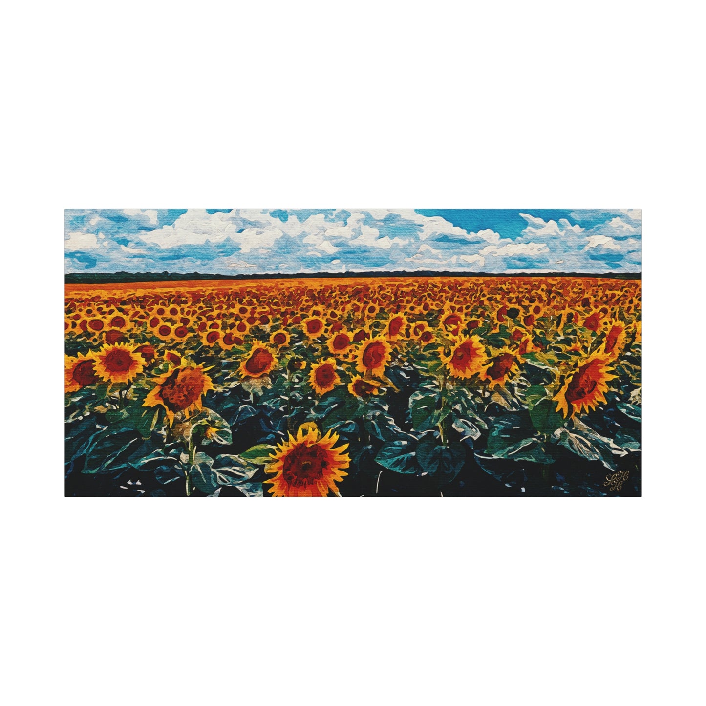 'Vibrant Sunflower Field' Canvas Print Wall Art