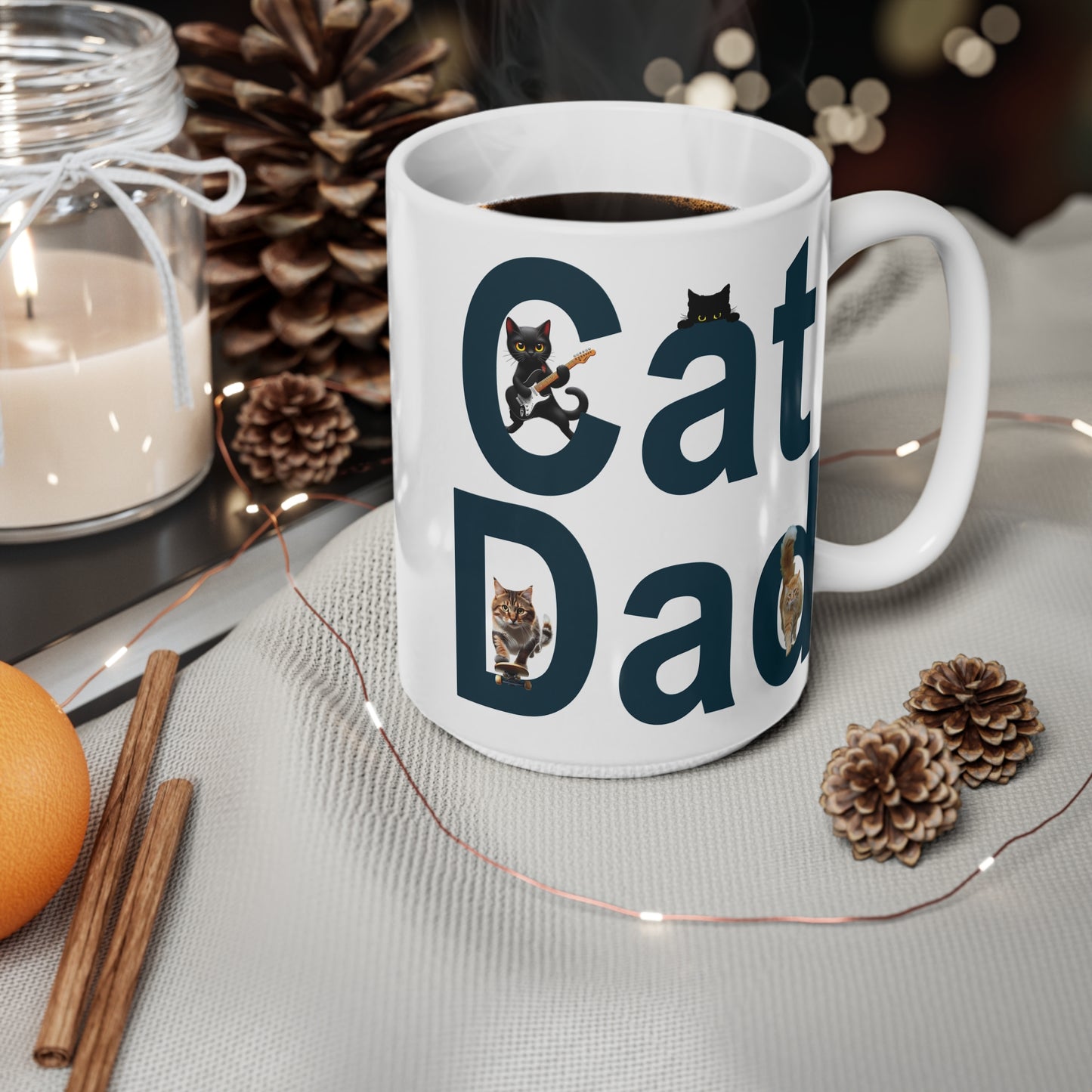 Coffee Cups - Cat Dad Life: Purrfection in Progress 🐾. 11oz, 15oz