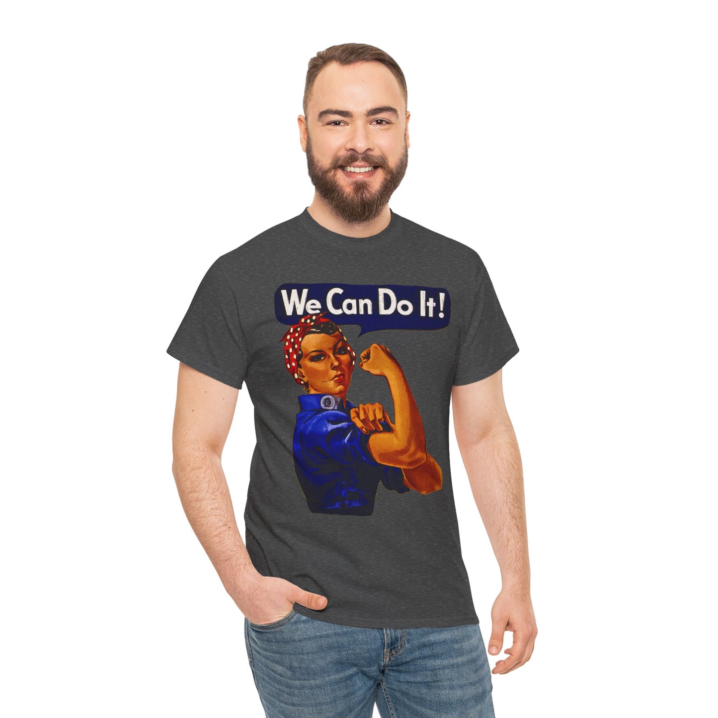 Empowerment Pop Art | Bold "We Can Do It" T-Shirts, Sweatshirts, Mugs & Wall Art for Inspiration - Empowering Unisex Heavy Cotton Tee - We Can Do It! Statement Shirt, Feminist Apparel, Gift for Her, Motivational Tee, Casual Wear