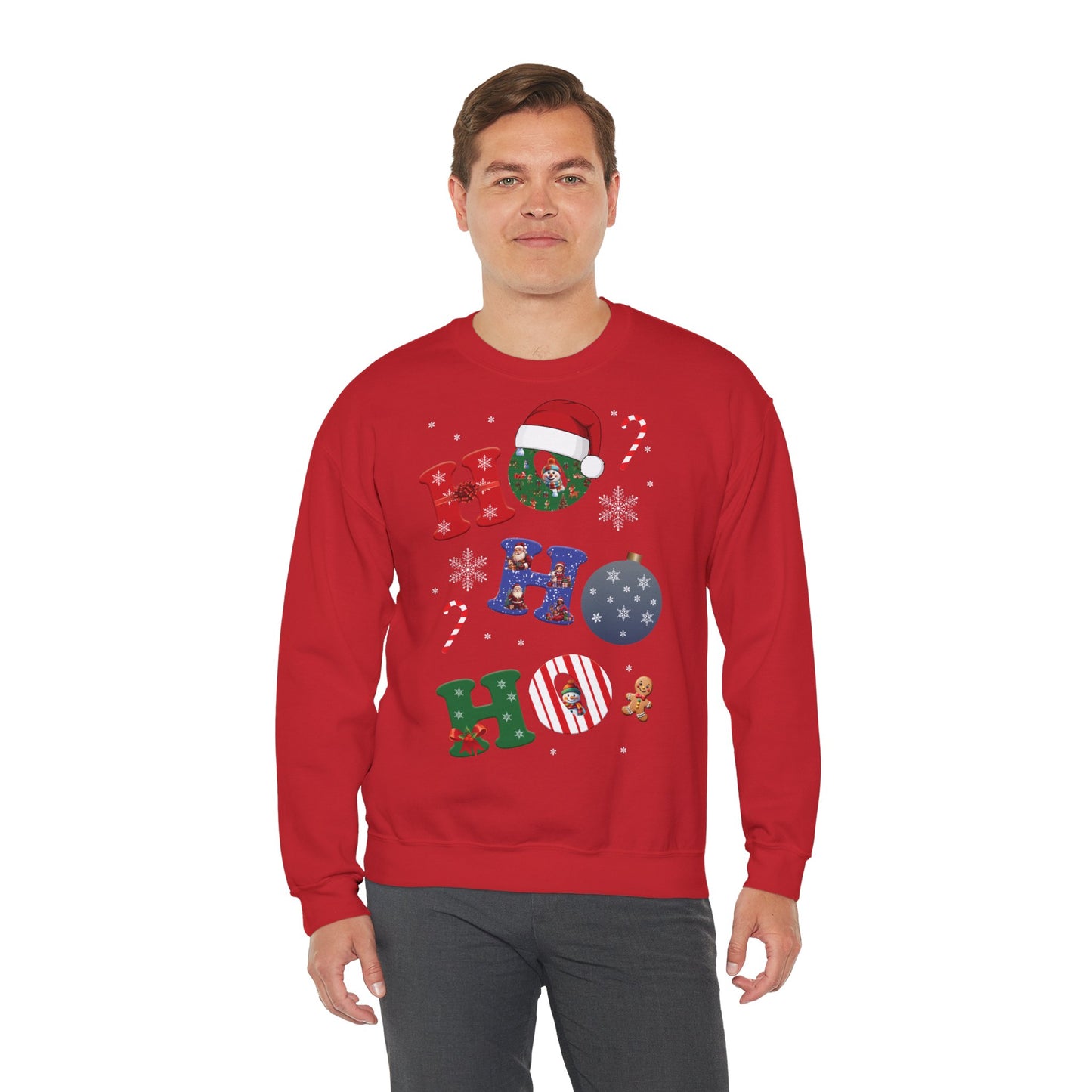 🎄Joy Stacked: A Tower of Holiday Cheer - Festive Crewneck Sweatshirt with Holiday Cheer, Cozy Winter Sweater, Christmas Gift, Unisex Holiday Apparel, Comfortable Loungewear