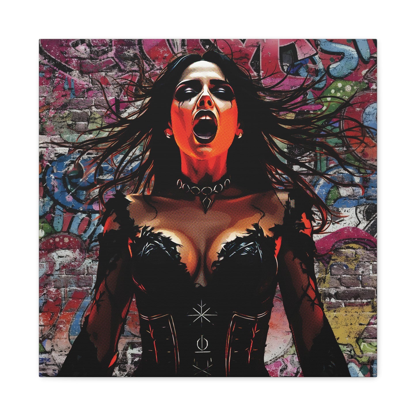 - Gothic Wall Art Canvas, Stretched Canvas Print, Dark Artwork for Home Decor, Unique Gift for Halloween, Stylish Living Room Decor