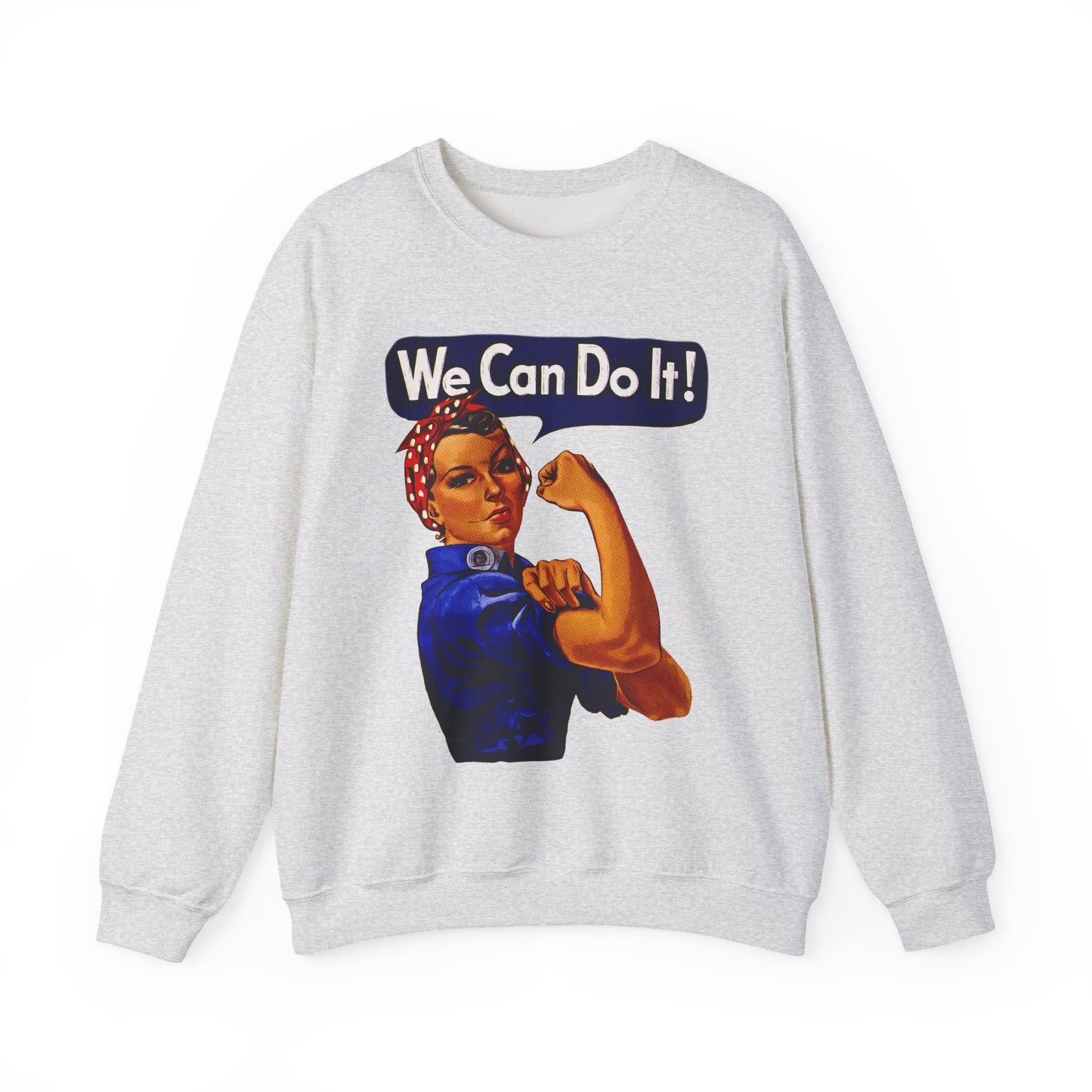 Empowerment Pop Art | Bold "We Can Do It" T-Shirts, Sweatshirts, Mugs & Wall Art for Inspiration - Empowering Rosie Crewneck Sweatshirt | Motivational Gift, Casual Wear, Feminism, Women’s Apparel, Inspirational Fashion