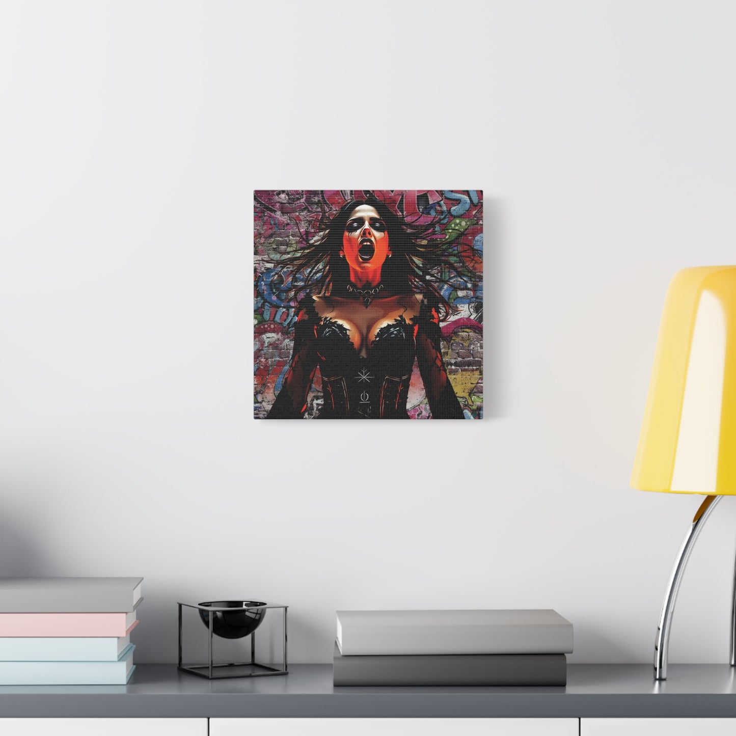 - Gothic Wall Art Canvas, Stretched Canvas Print, Dark Artwork for Home Decor, Unique Gift for Halloween, Stylish Living Room Decor