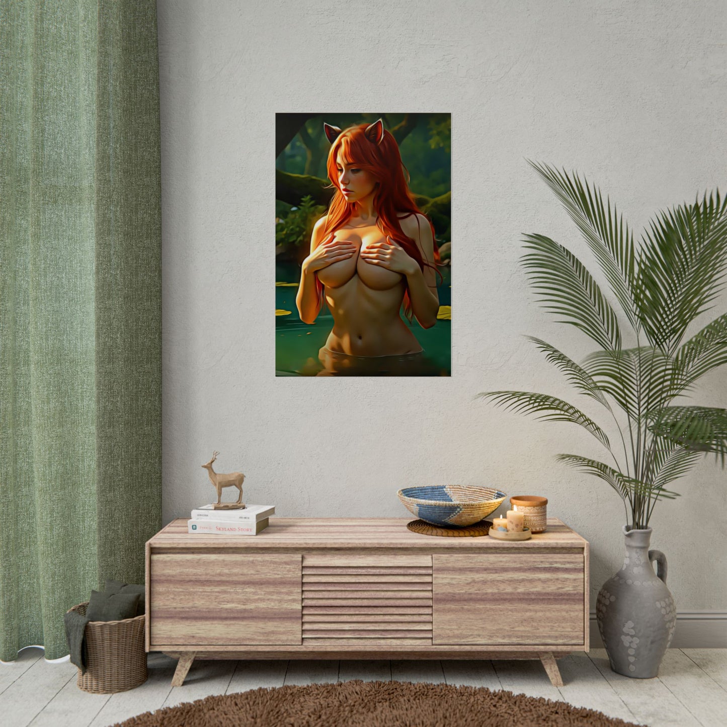 Mystic Forest Guardian – Enchanted Nature Art Oil Painting Print - Rolled Posters