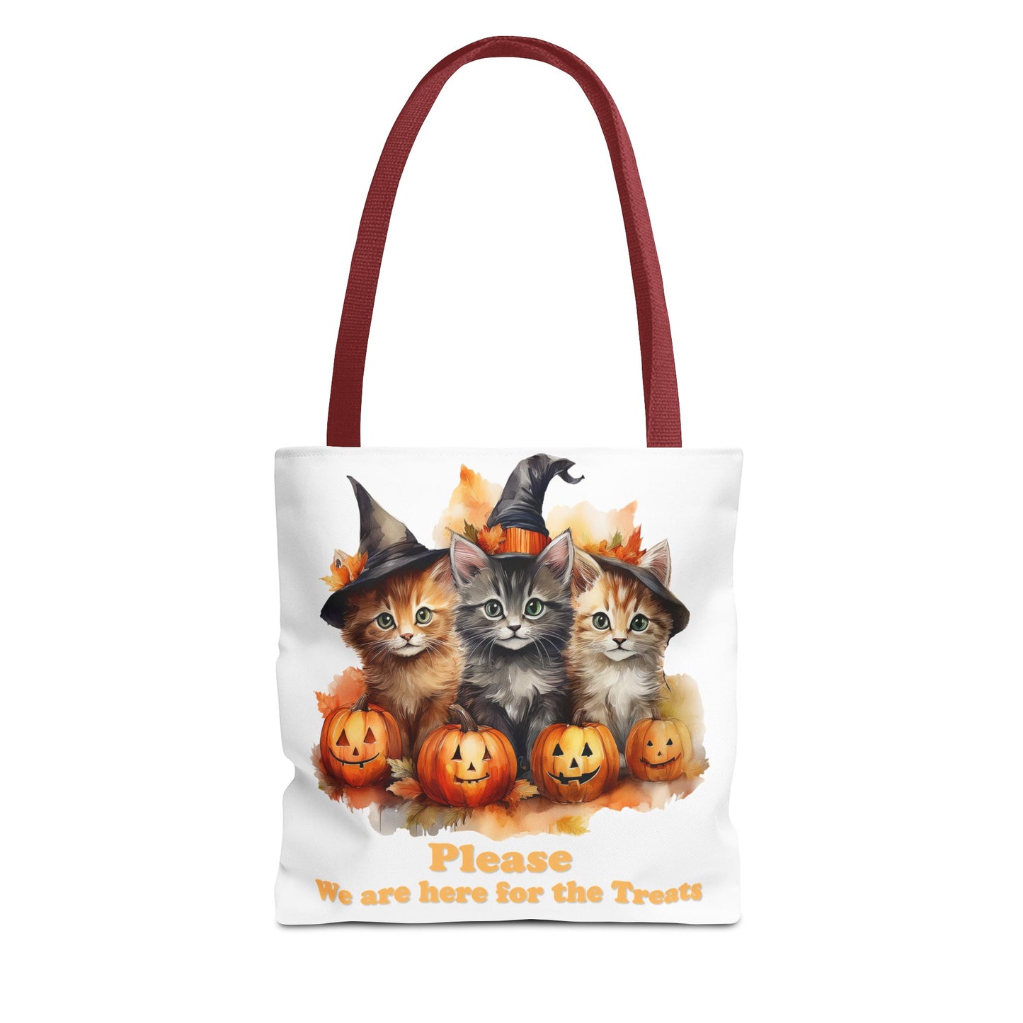 Halloween Cat Tote Bag - "Please We Are Here for the Treats"