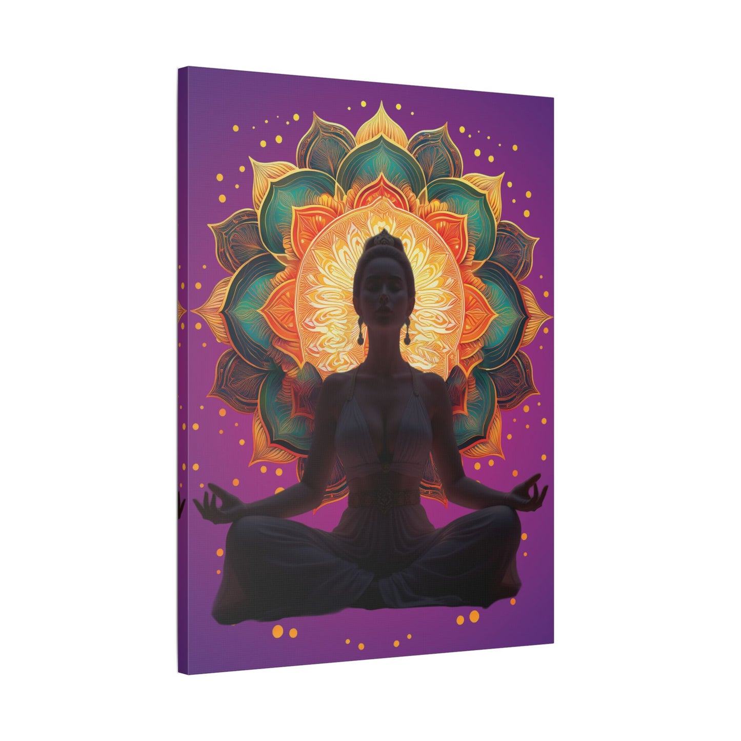 Meditation Canvas Art Print, Spiritual Wall Decor, Yoga Decor, Mindfulness Gift, Bohemian Art, Lotus Flower Canvas