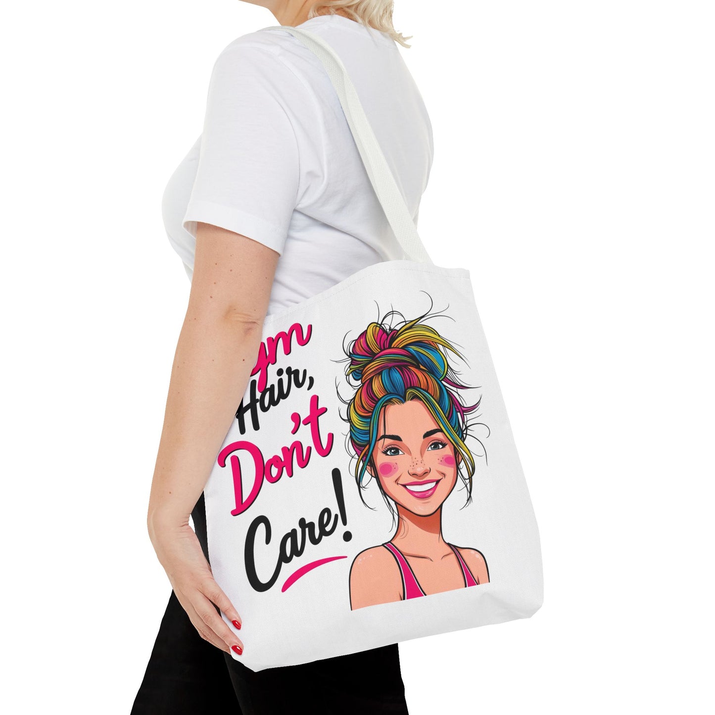 Fun Gym Tote Bag - 'Gym Hair, Don't Care!' - Perfect for Fitness Enthusiasts