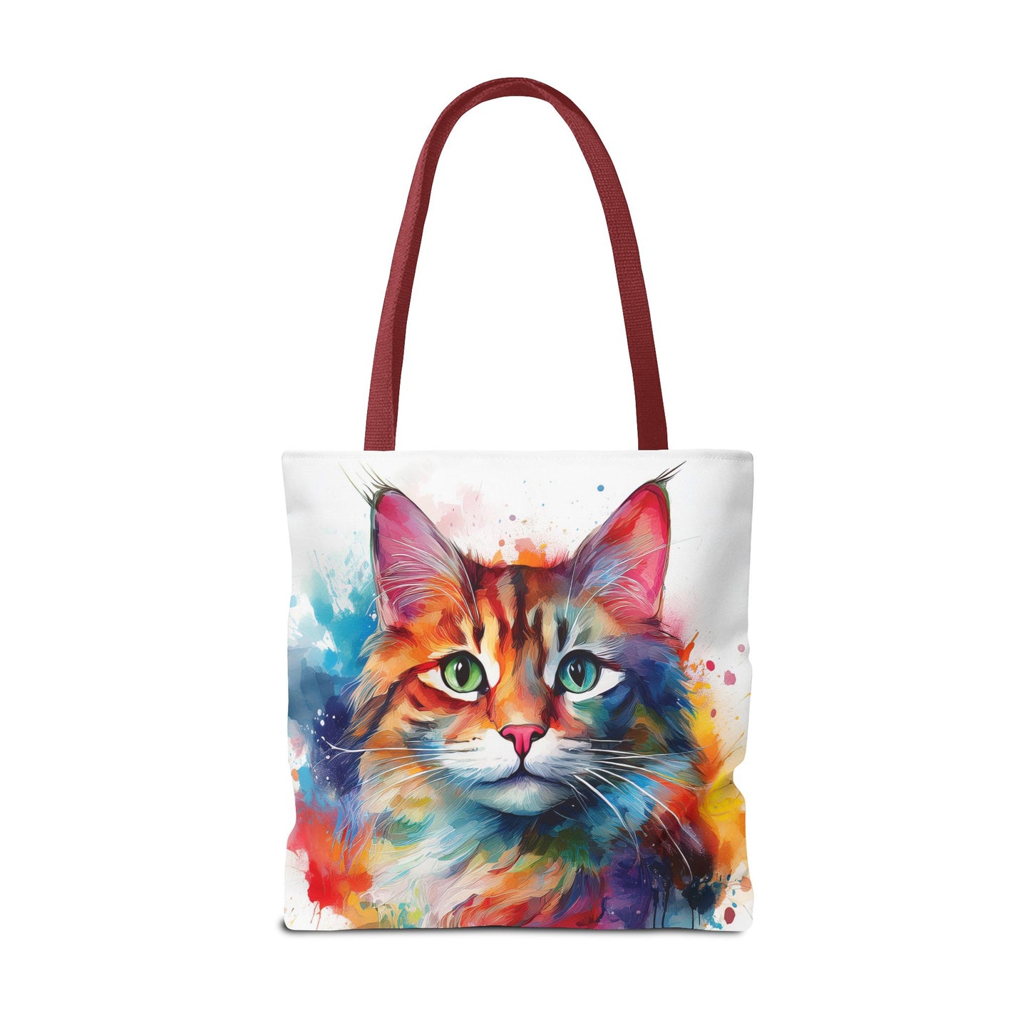 Colorful Tri-Color Cat Tote Bag: Pawsitive Vibes