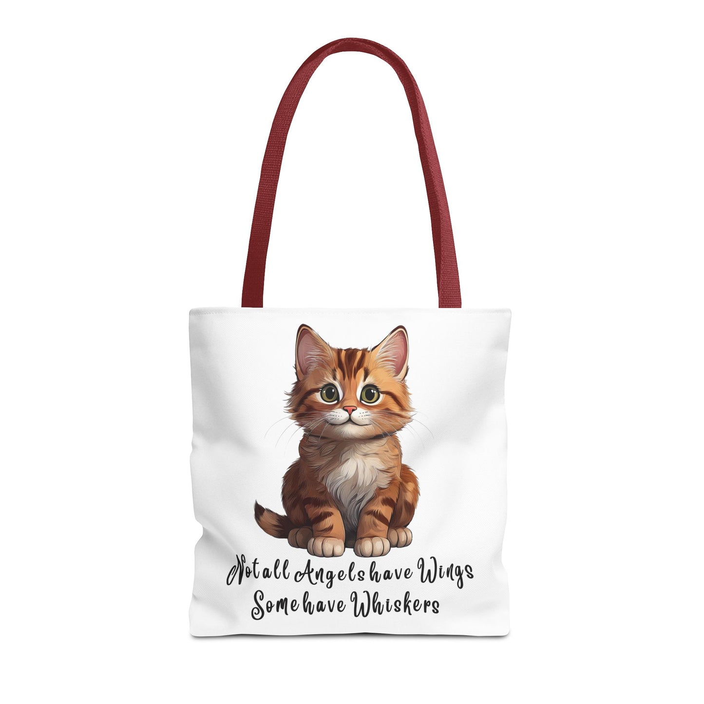Colorful Tri-Color Cat Tote Bag: Not all Angels have Wings, some have whiskers