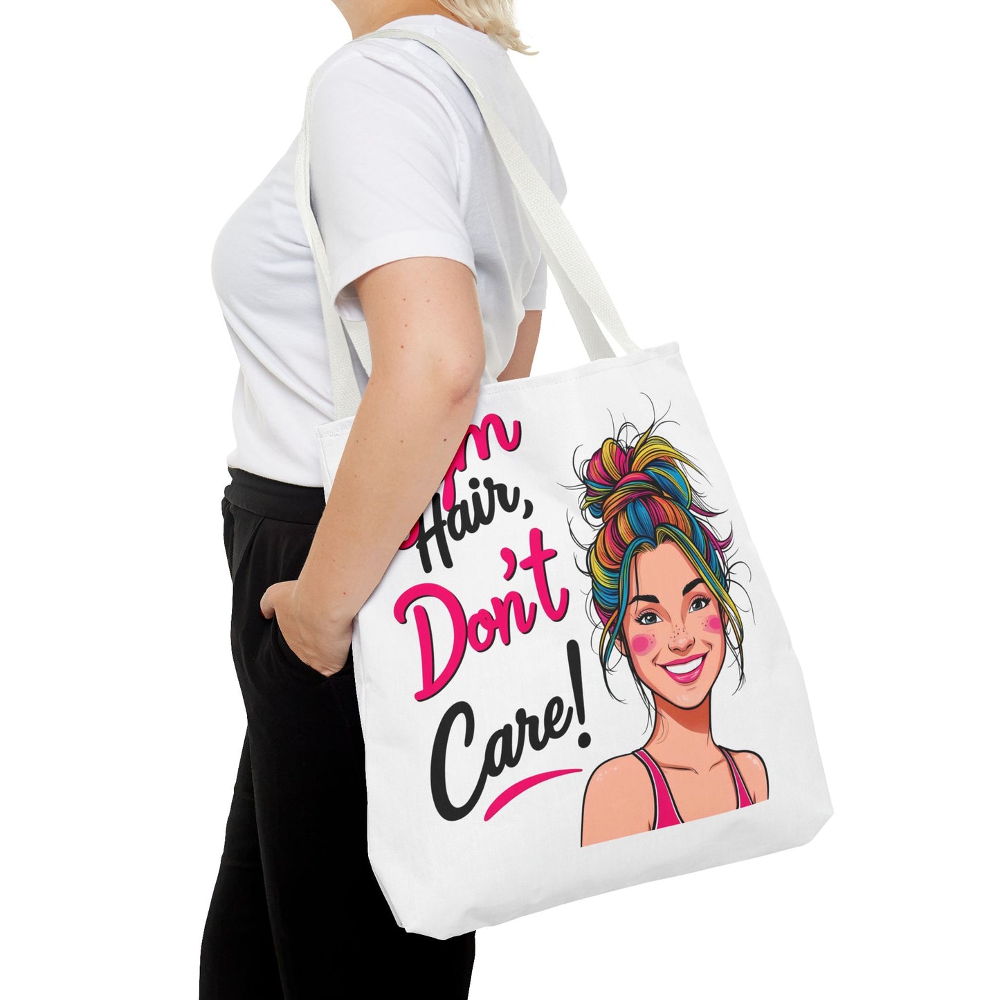 Fun Gym Tote Bag - 'Gym Hair, Don't Care!' - Perfect for Fitness Enthusiasts